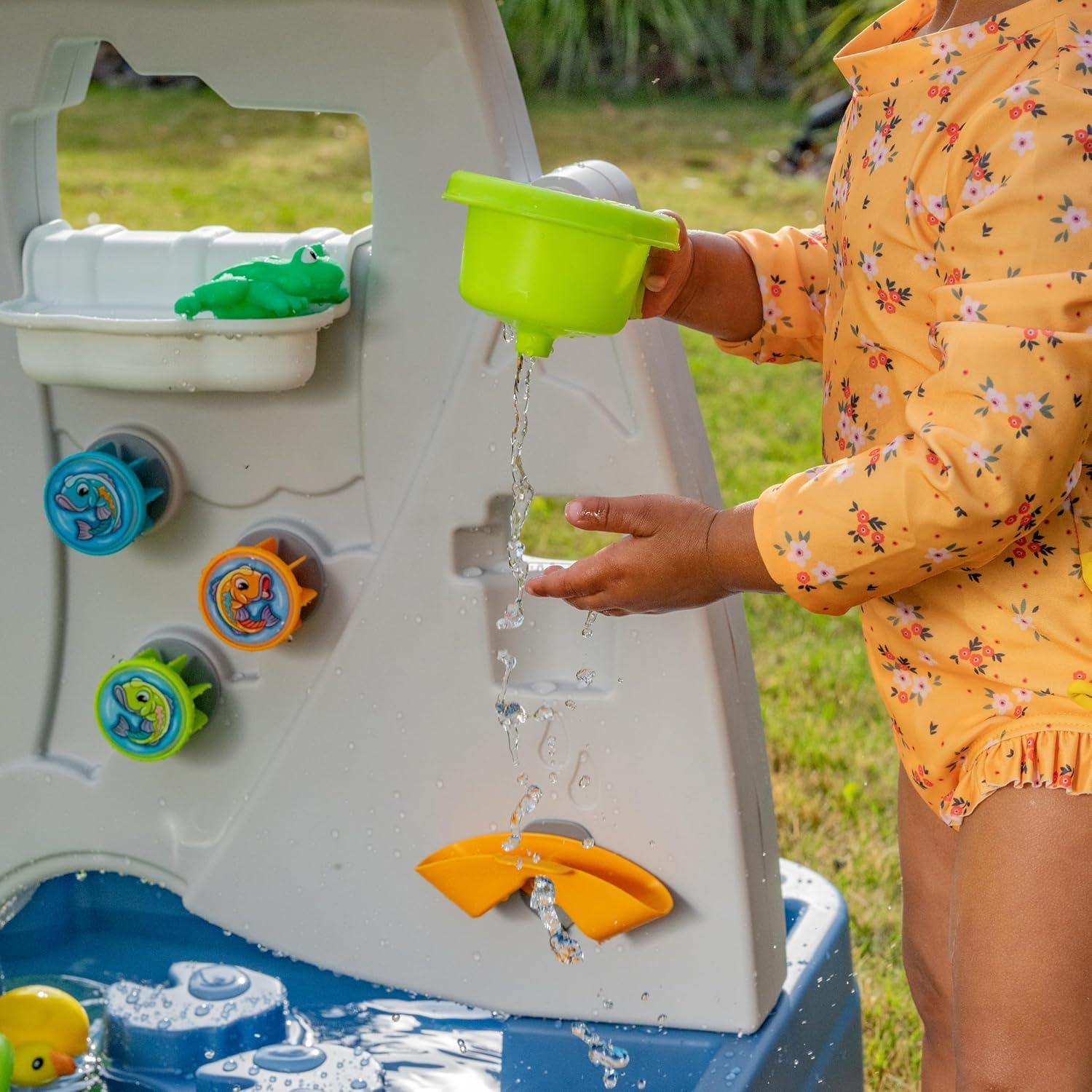 image:imageStep2 Misting Mountain amp Waterfall Water Table with 21Piece Accessory Set Plastic Ages 18 Months5 Years Gray
