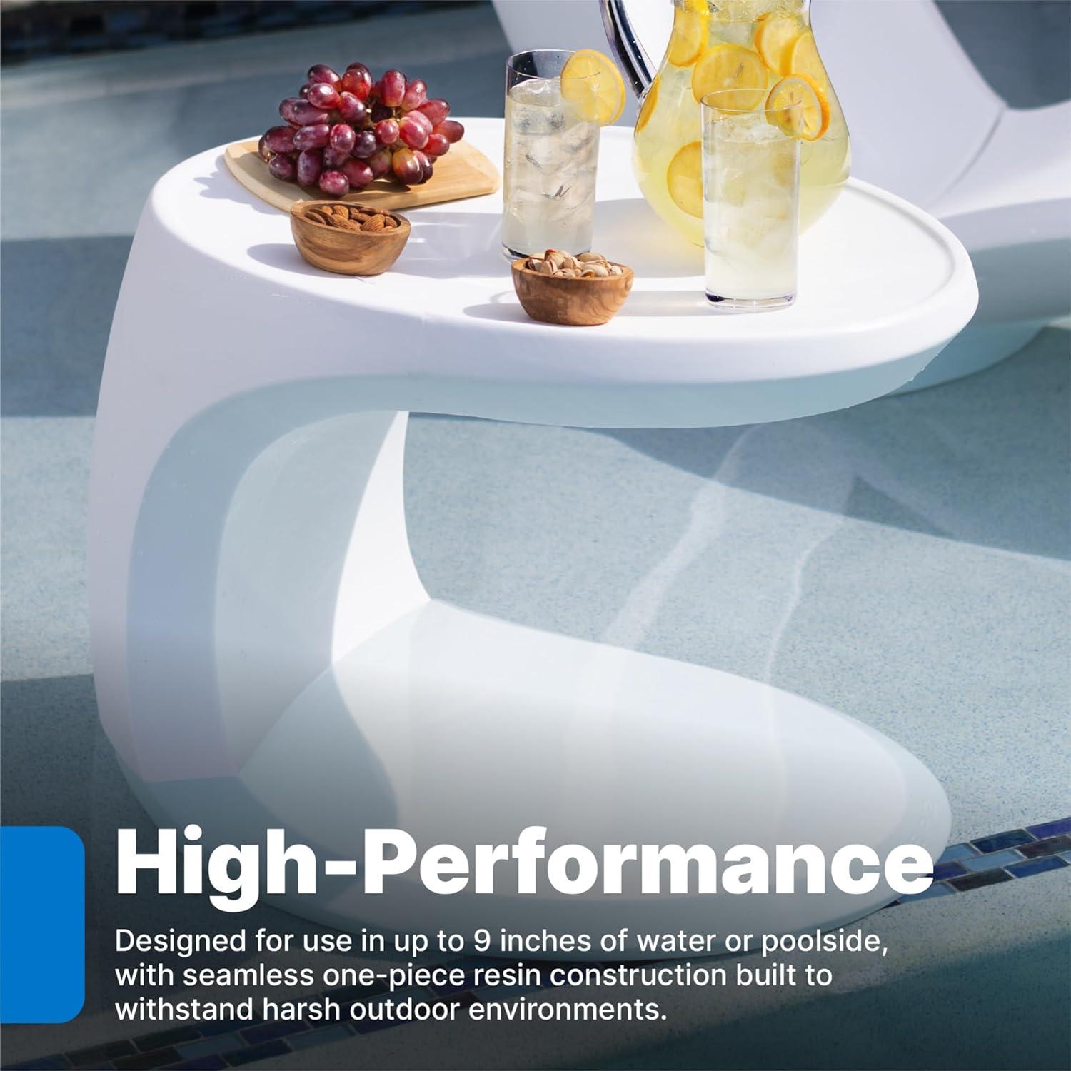 image:imageStep2 Mondello InPool Side Table OutdoorIndoor Waterproof Pool amp Patio Furniture Made of Durable Plastic White