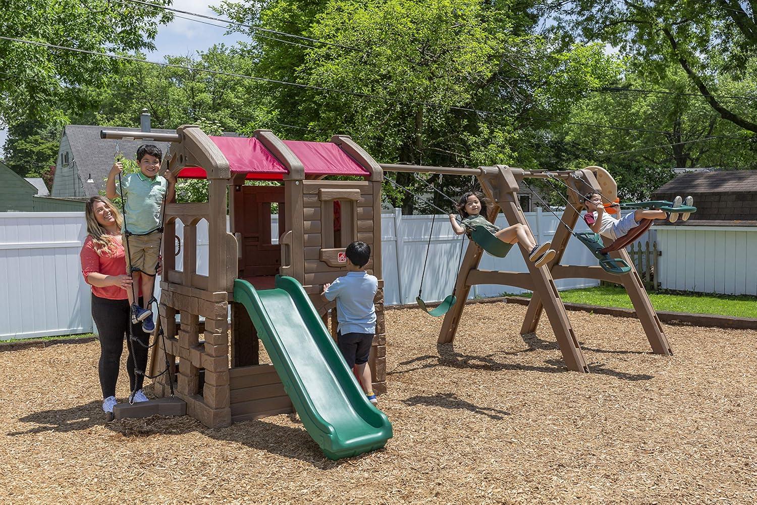 image:imageStep2 Naturally Playful Adventure Lodge Swing Set and Play CenterWith Glider Extension
