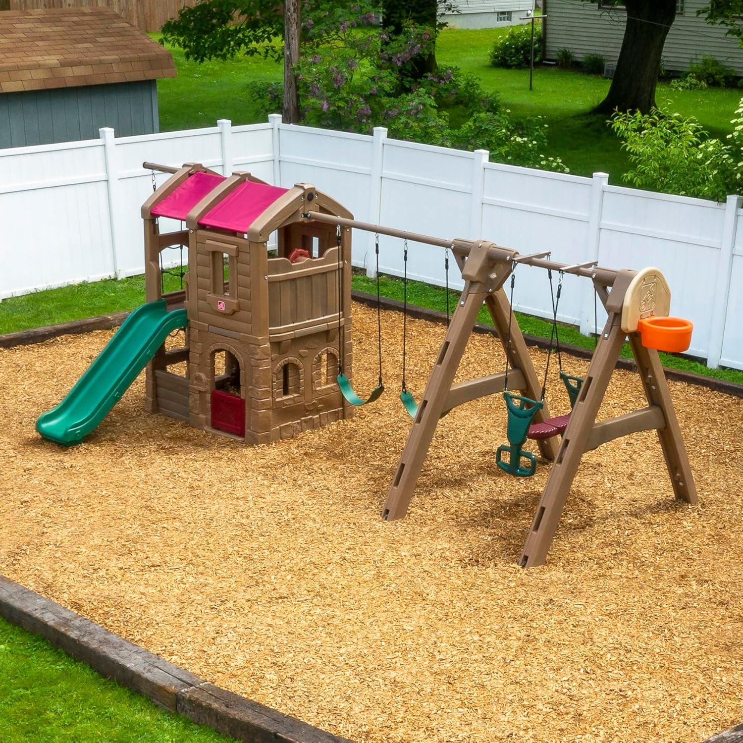 image:imageStep2 Naturally Playful Adventure Lodge Swing Set and Play CenterWith Glider Extension
