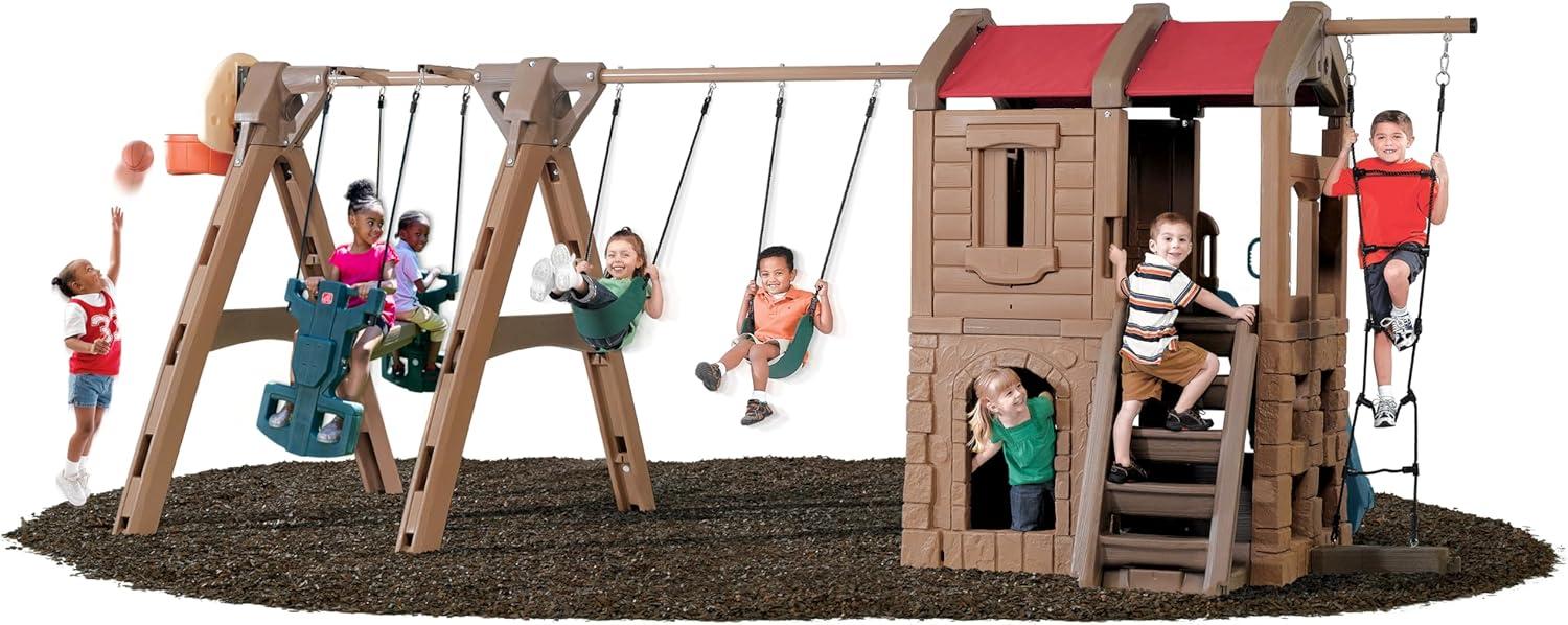 image:imageStep2 Naturally Playful Adventure Lodge Swing Set and Play CenterWith Glider Extension