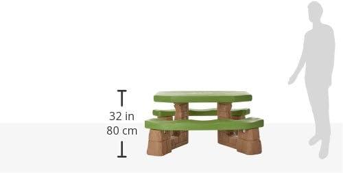 image:imageStep2 Naturally Playful Kids Picnic Table with Removeable Umbrella IndoorOutdoor Toys Fits 6 Children Made of Durable Plastic For Toddlers 3 Years Old Green amp LeavesGreen Leaves