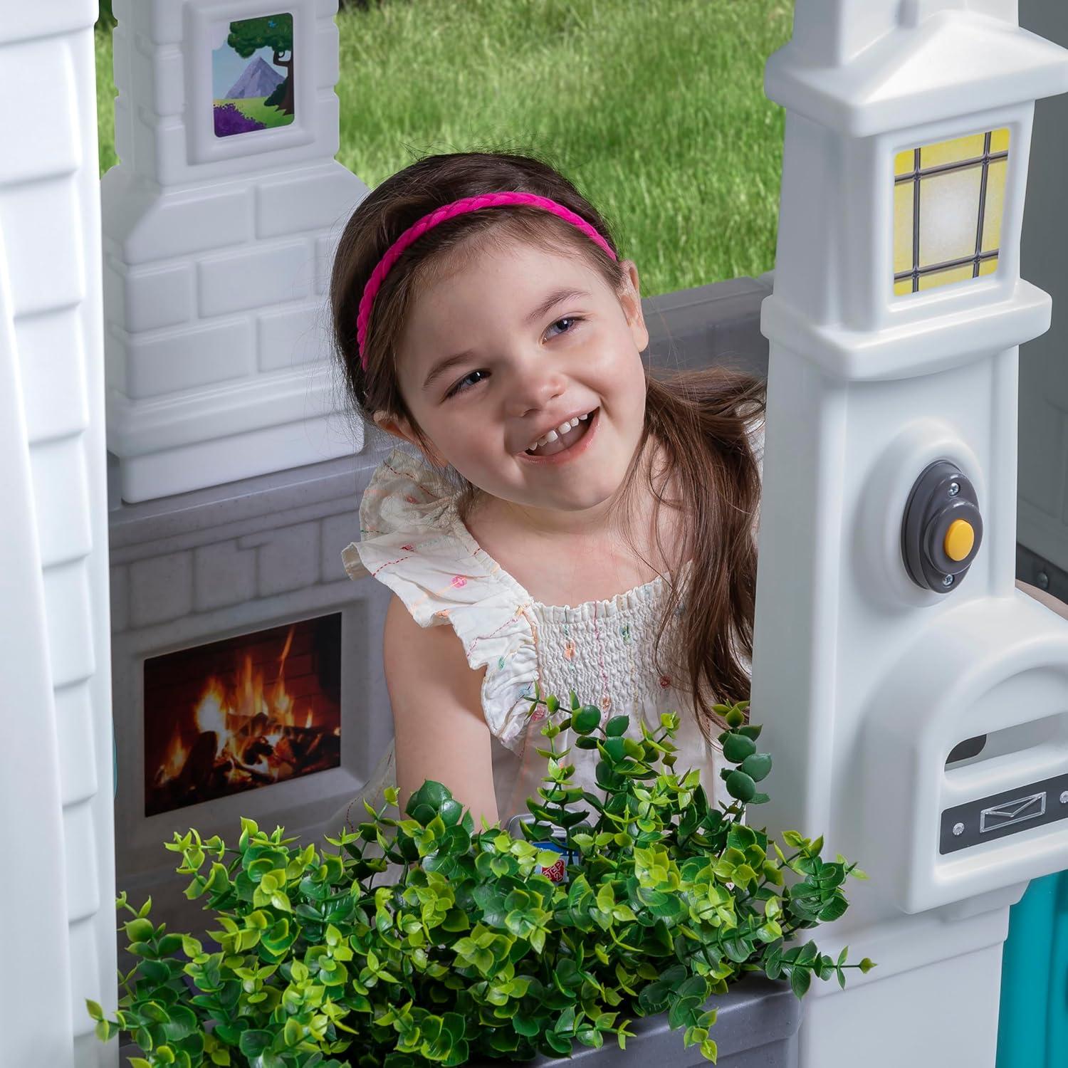 image:imageStep2 Neat amp Tidy Cottage Kids Playhouse IndoorOutdoor Playset Interactive Play with Sounds Made of Durable Plastic for Toddlers 15 Years Old GreyGrey