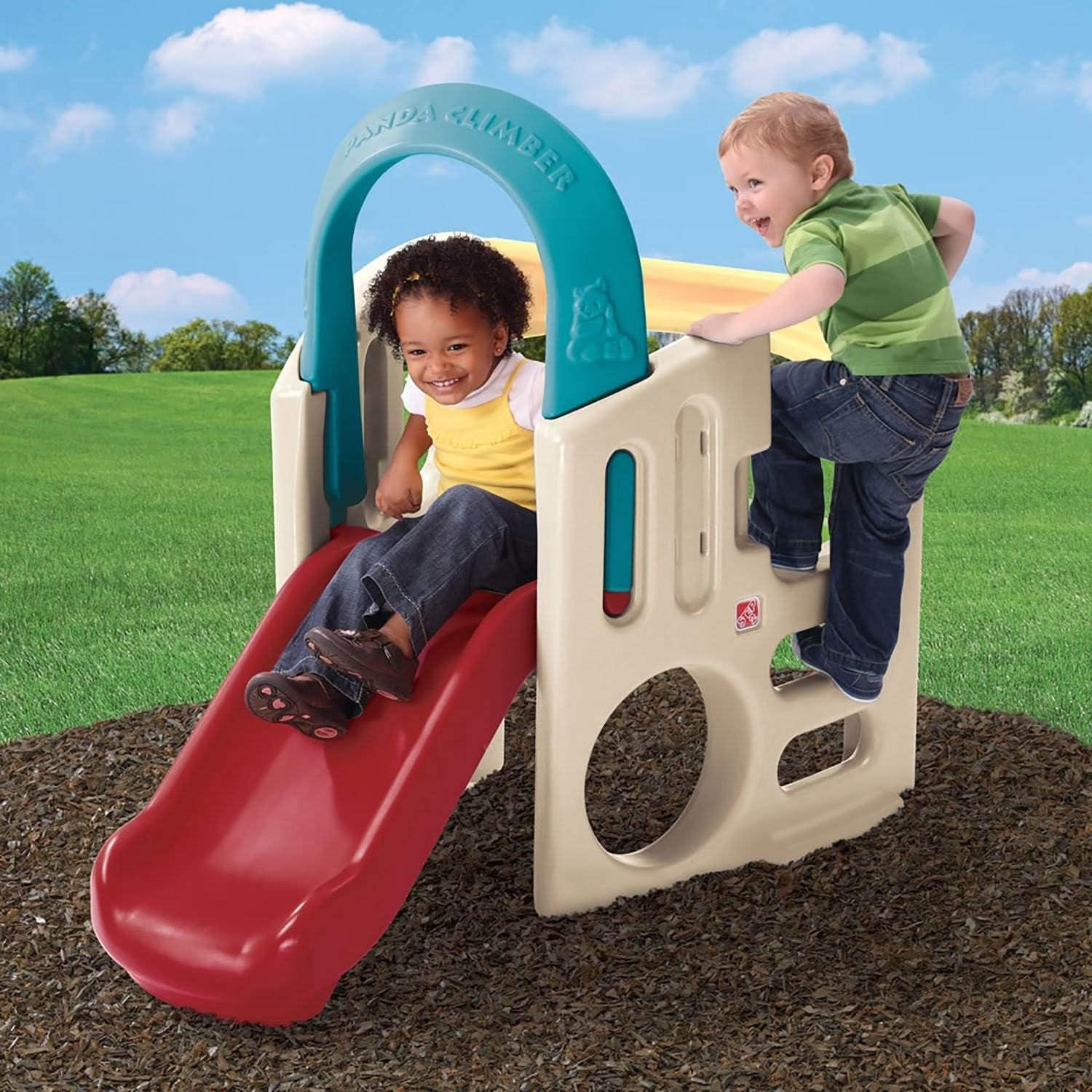 image:imageStep2 Panda Climber Outdoor Toddler Activity Playset TanRedYellowBlue