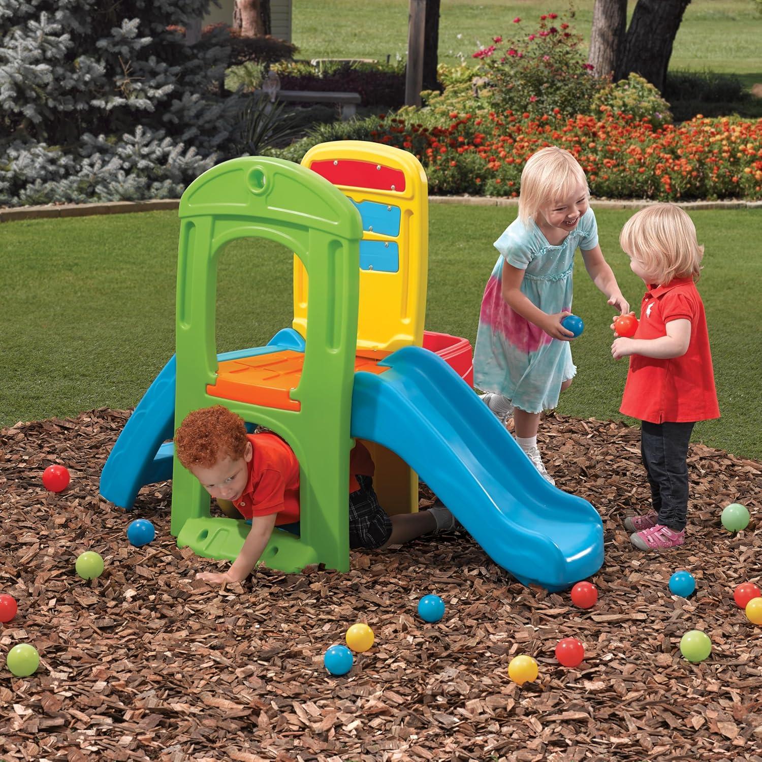 image:imageStep2 Play Ball Fun Climber Kids OutdoorIndoor Playset Backyard Playground Set Slide Ladder Ball Drop Maze Outside Jungle Gym For Toddlers 15 Years OldBall Fun Climber