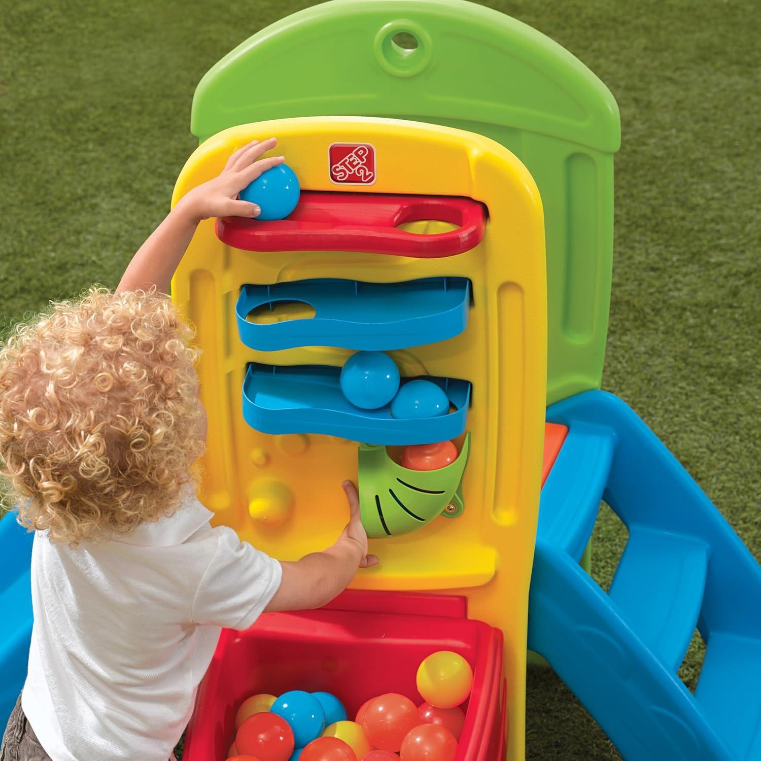 image:imageStep2 Play Ball Fun Climber Kids OutdoorIndoor Playset Backyard Playground Set Slide Ladder Ball Drop Maze Outside Jungle Gym For Toddlers 15 Years OldBall Fun Climber