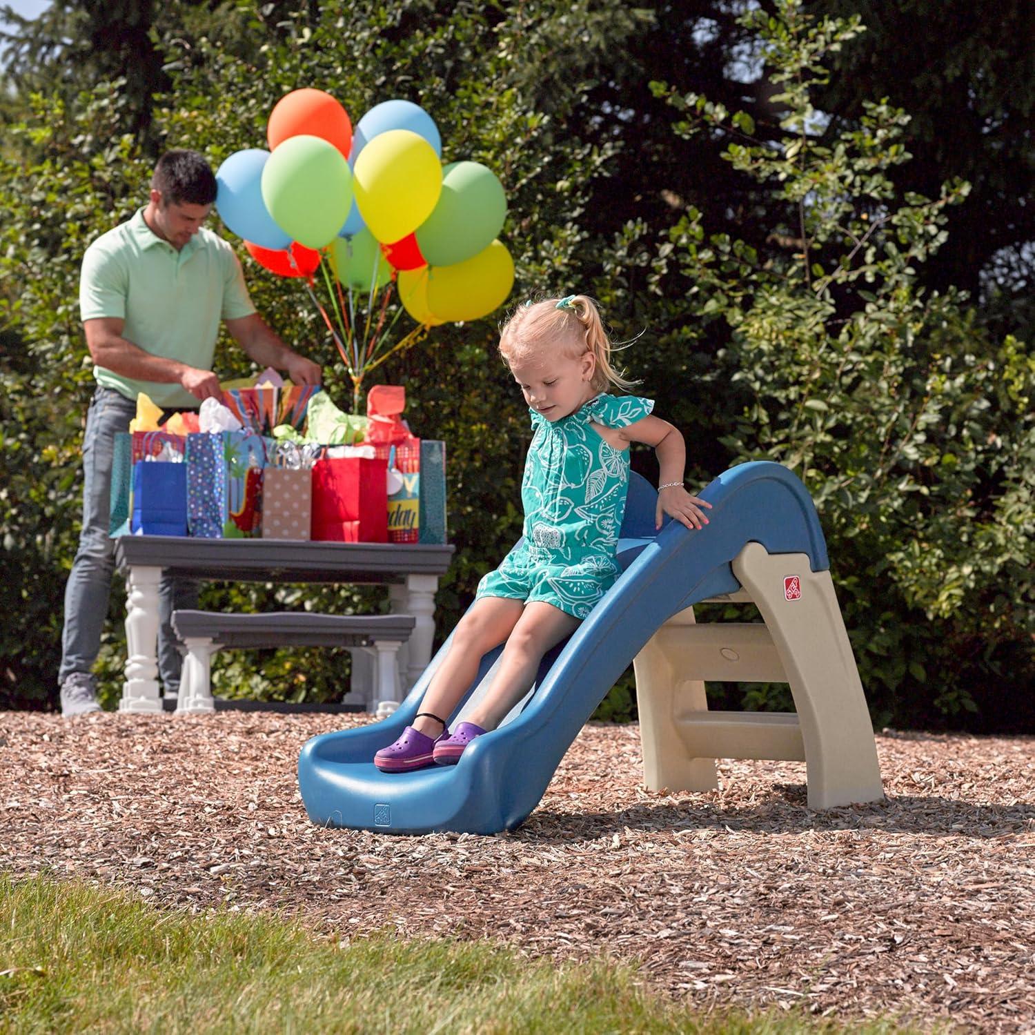 image:imageStep2 Play amp Fold Junior Slide Kids IndoorOutdoor Play Slide Backyard Playground Set Easy Grip Wide Ladder Outside Jungle Gym For Toddlers 154 Years Old