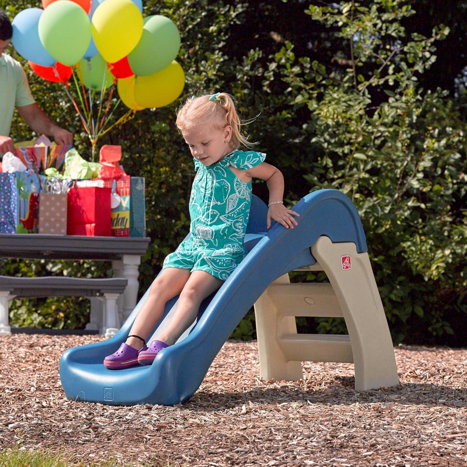 image:imageStep2 Play amp Fold Junior Slide Kids IndoorOutdoor Play Slide Backyard Playground Set Easy Grip Wide Ladder Outside Jungle Gym For Toddlers 154 Years Old