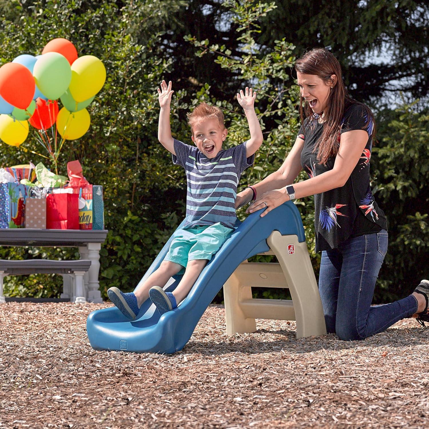 image:imageStep2 Play amp Fold Junior Slide Kids IndoorOutdoor Play Slide Backyard Playground Set Easy Grip Wide Ladder Outside Jungle Gym For Toddlers 154 Years Old