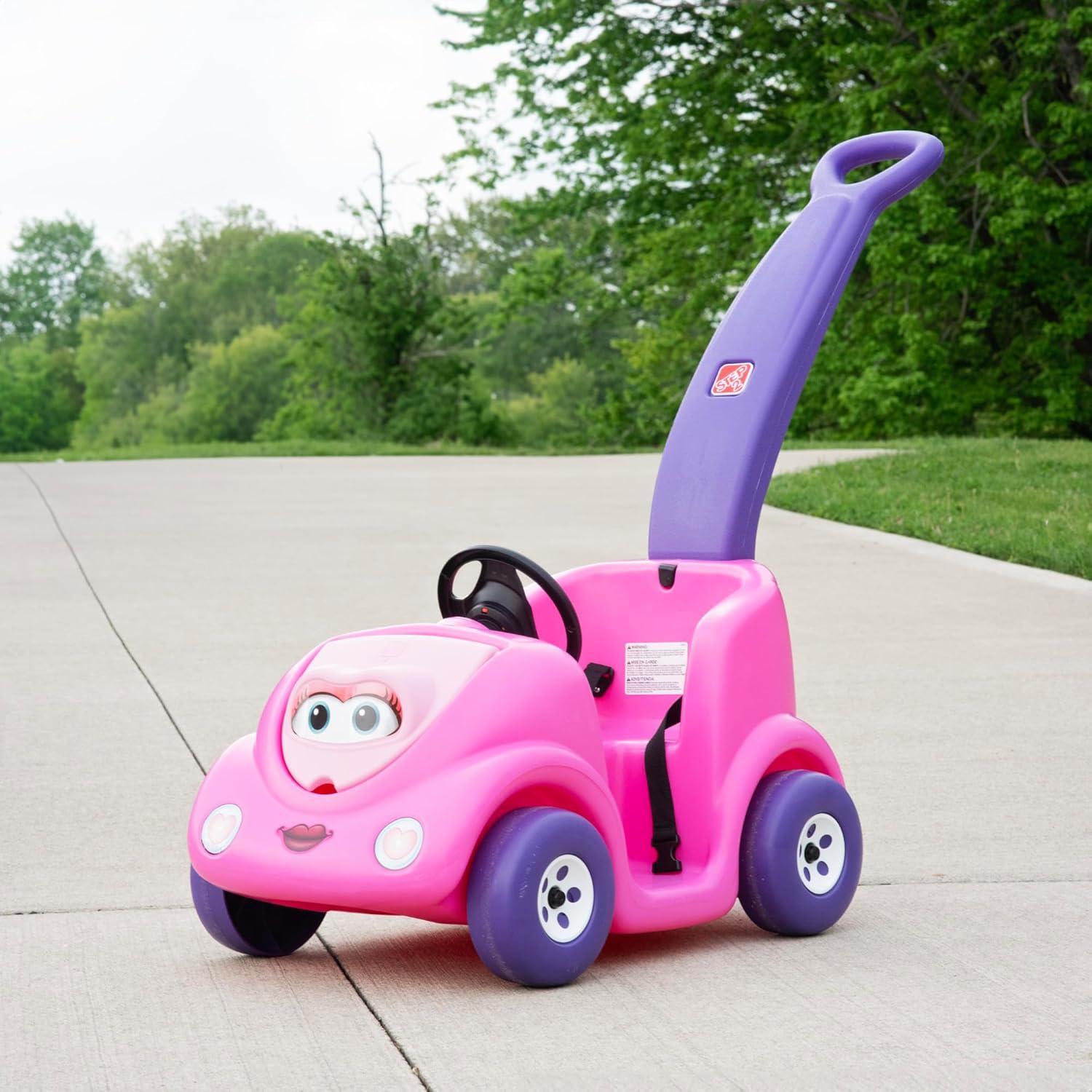 image:imageStep2 Push Around Buggy Kids Push Car Ride On Car with Seat Belt and Horn Toddlers Ages 18 Months 3 Years Old Max Weight 50 lbs Easy Storage Ideal Stroller Substitute RedPink