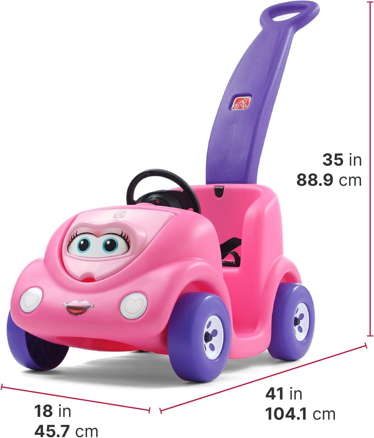 image:imageStep2 Push Around Buggy Kids Push Car Ride On Car with Seat Belt and Horn Toddlers Ages 18 Months 3 Years Old Max Weight 50 lbs Easy Storage Ideal Stroller Substitute RedPink