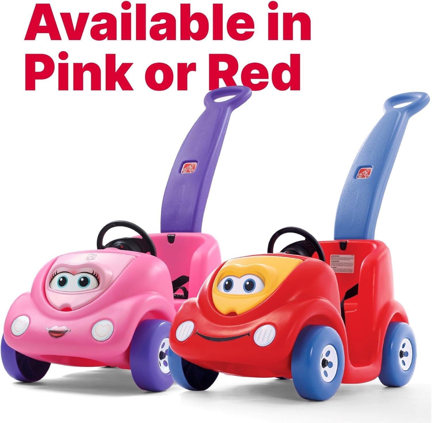 image:imageStep2 Push Around Buggy Kids Push Car Ride On Car with Seat Belt and Horn Toddlers Ages 18 Months 3 Years Old Max Weight 50 lbs Easy Storage Ideal Stroller Substitute RedPink
