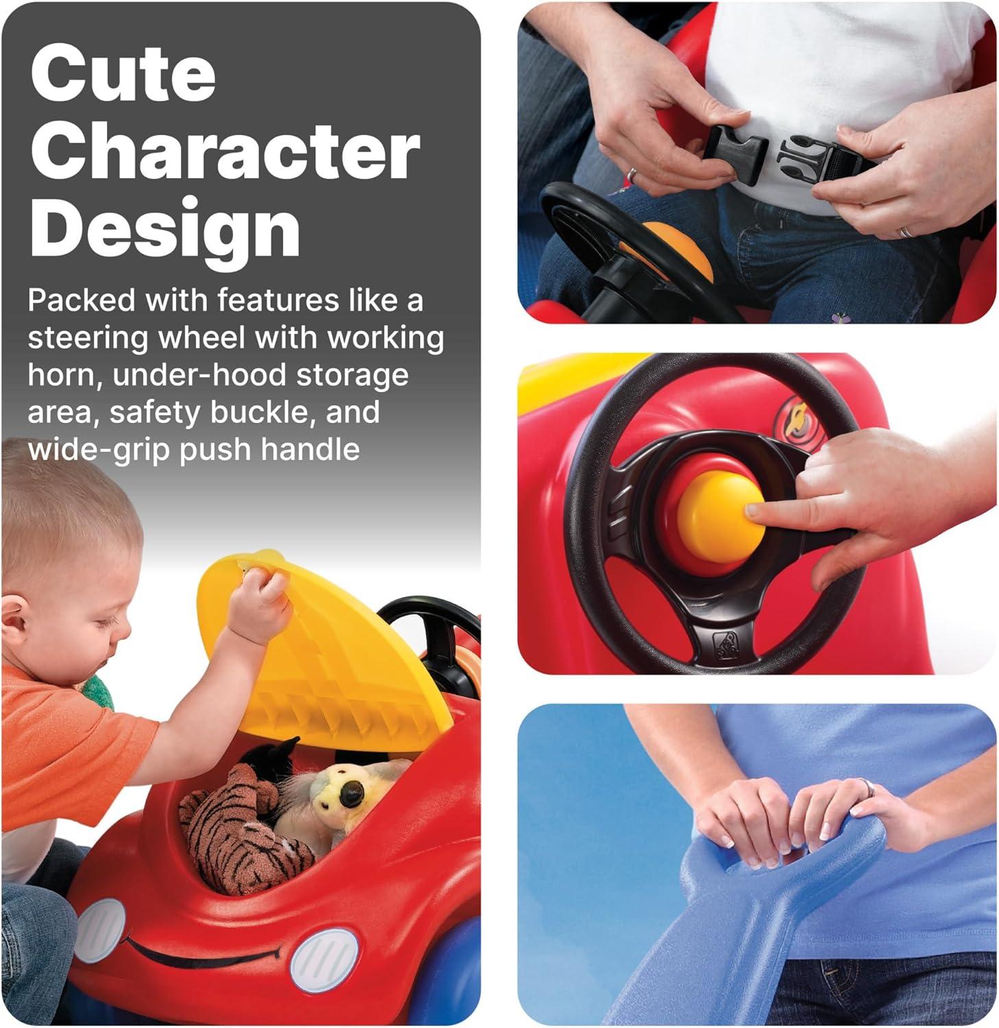 image:imageStep2 Push Around Buggy Kids Push Car Ride On Car with Seat Belt and Horn Toddlers Ages 18 Months 3 Years Old Max Weight 50 lbs Easy Storage Ideal Stroller Substitute RedRed