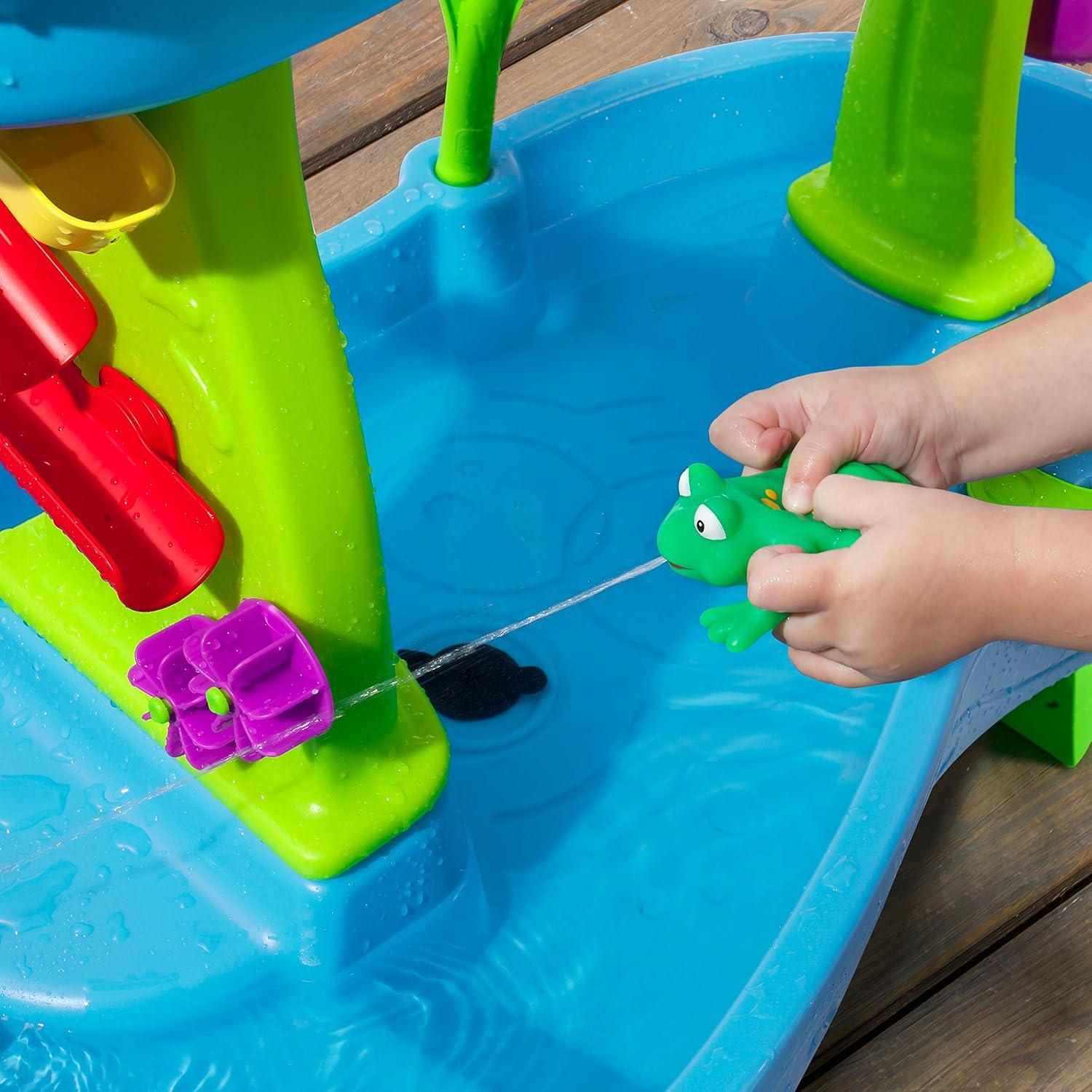 image:imageStep2 Rain Showers Splash Pond Water Table Kids Water and Sand Activity Sensory Playset Summer Outdoor Toys 13 Piece Water Toy Accessories For Toddlers 15 Years Old Blue amp Green