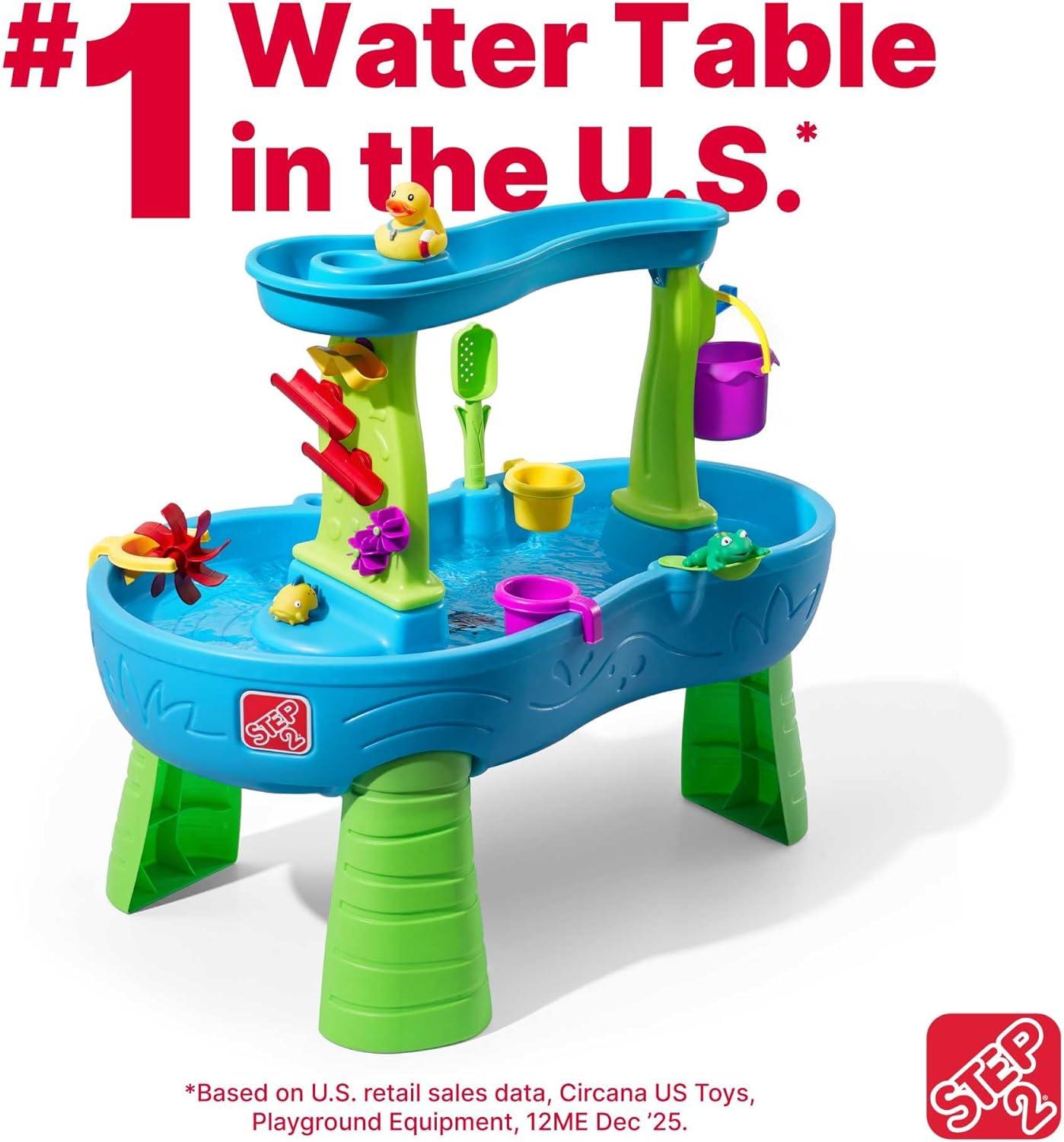 image:imageStep2 Rain Showers and Unicorns Water Table Kids Water and Sand Activity Sensory Playset Summer Outdoor Toys 13 Piece Water Toy Accessories for Toddlers 15 Years Old Blue amp PurpleRain Showers Splash Pond with Cover
