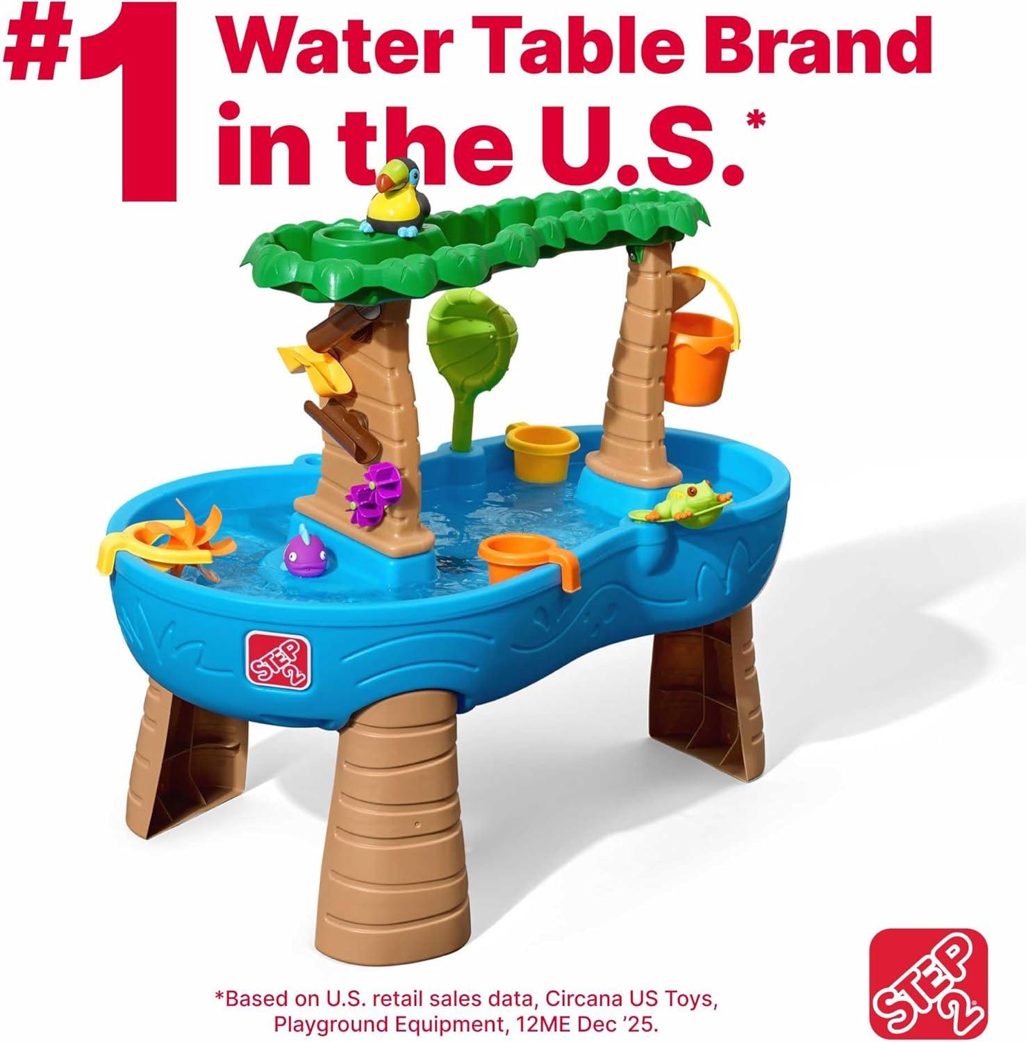 image:imageStep2 Rain Showers and Unicorns Water Table Kids Water and Sand Activity Sensory Playset Summer Outdoor Toys 13 Piece Water Toy Accessories for Toddlers 15 Years Old Blue amp PurpleTropical Rainforest