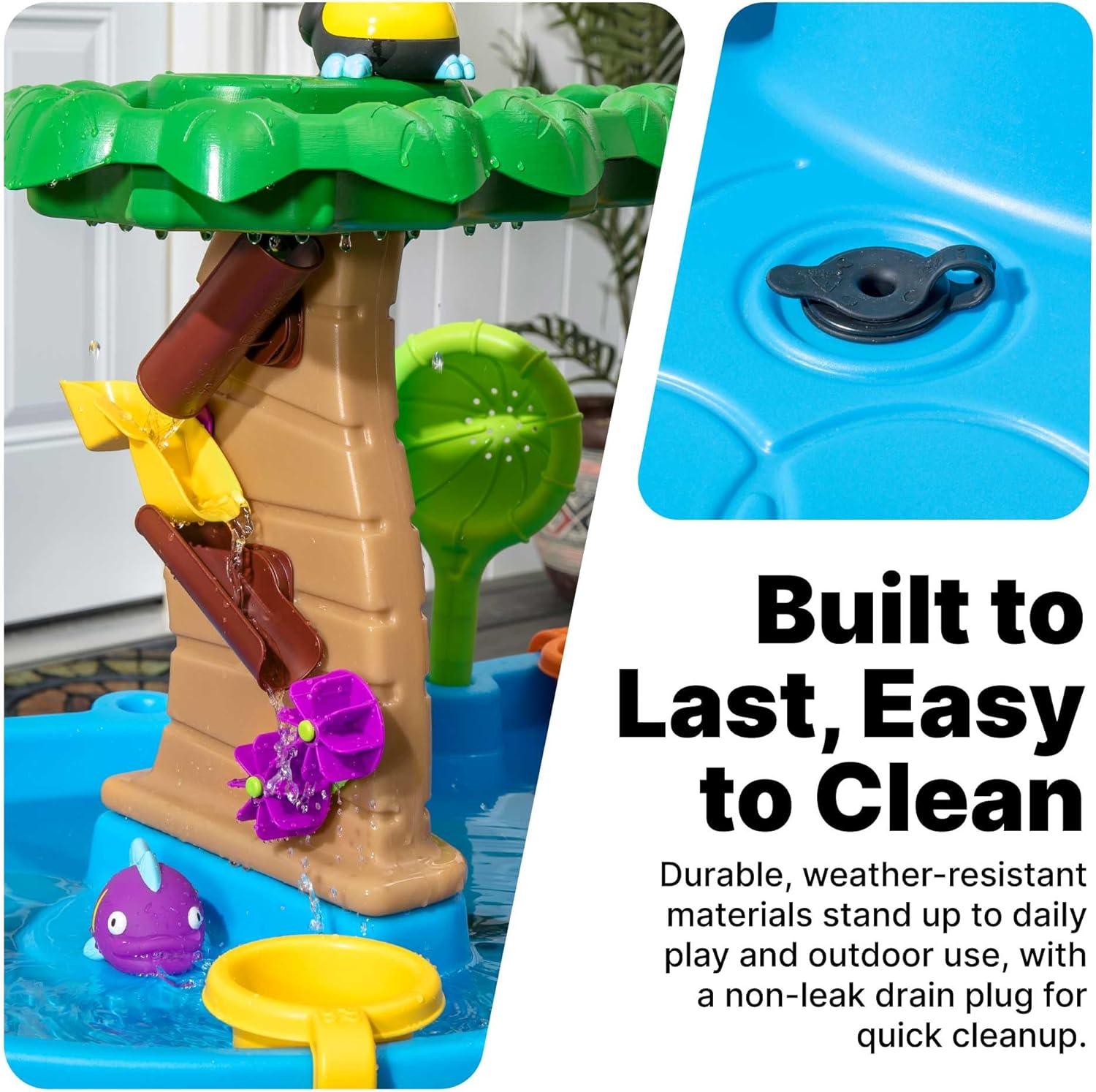 image:imageStep2 Rain Showers and Unicorns Water Table Kids Water and Sand Activity Sensory Playset Summer Outdoor Toys 13 Piece Water Toy Accessories for Toddlers 15 Years Old Blue amp PurpleTropical Rainforest
