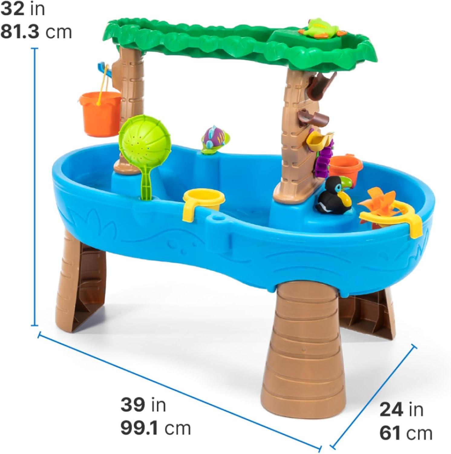 image:imageStep2 Rain Showers and Unicorns Water Table Kids Water and Sand Activity Sensory Playset Summer Outdoor Toys 13 Piece Water Toy Accessories for Toddlers 15 Years Old Blue amp PurpleTropical Rainforest