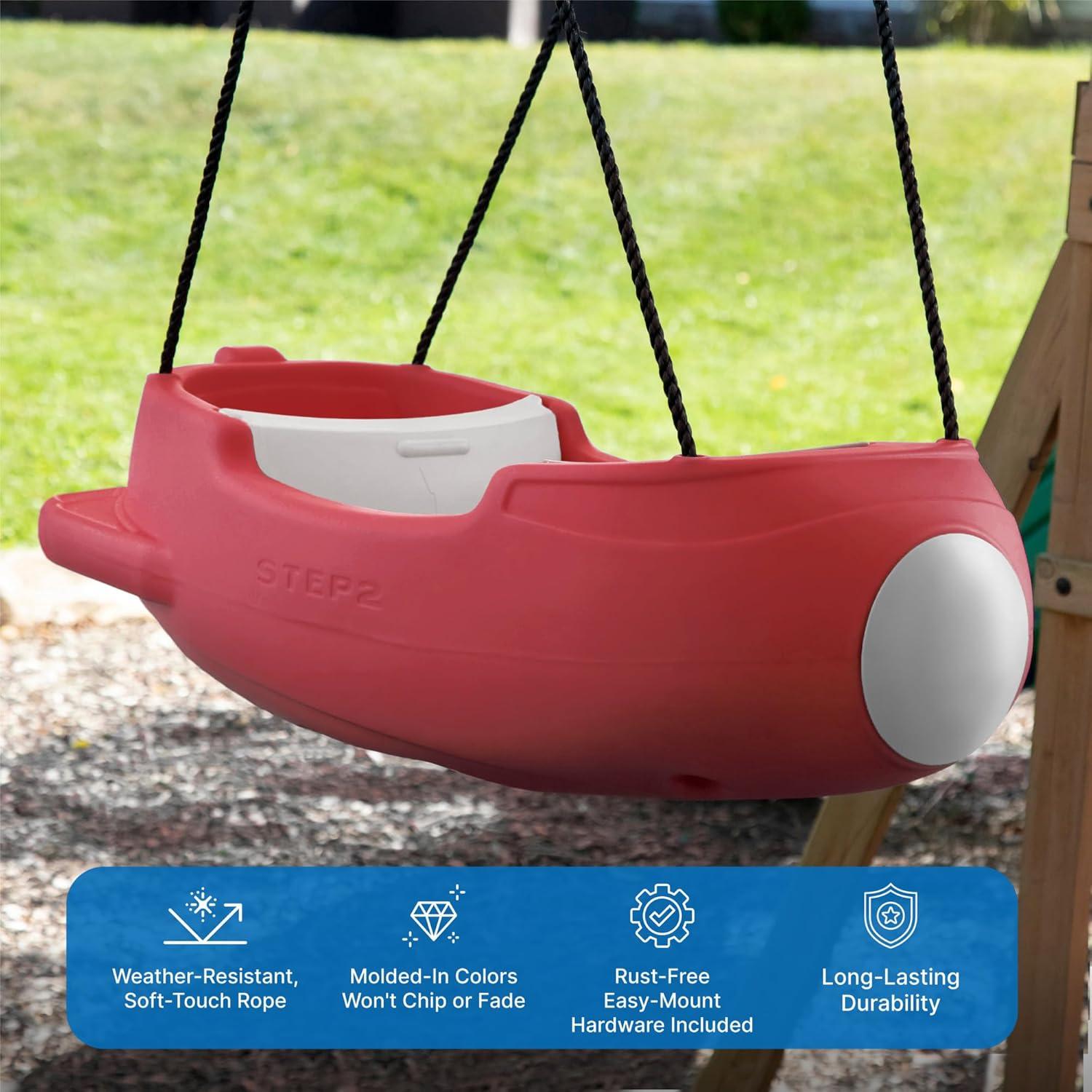 image:imageStep2 Rocket Swing for Two Baby Outdoor Swing Outside WeatherResistant Rope Attach to Playset for Toddlers 9 Months 3 Years Old