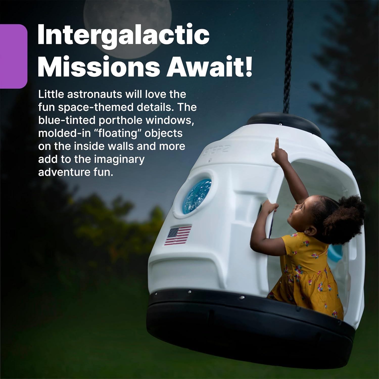 image:imageStep2 Space Capsule Swing Kids IndoorOutdoor Swing or Playhouse Backyard Playground Set Attach to Playset or Tree for Children 38 Years Old