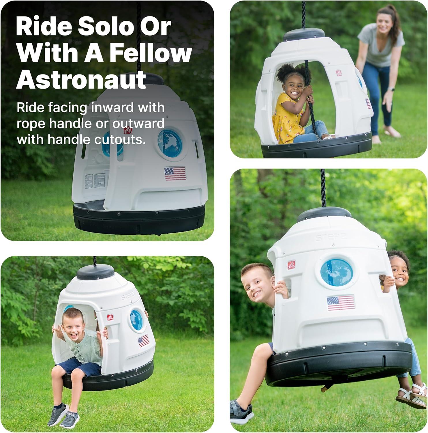 image:imageStep2 Space Capsule Swing Kids IndoorOutdoor Swing or Playhouse Backyard Playground Set Attach to Playset or Tree for Children 38 Years Old