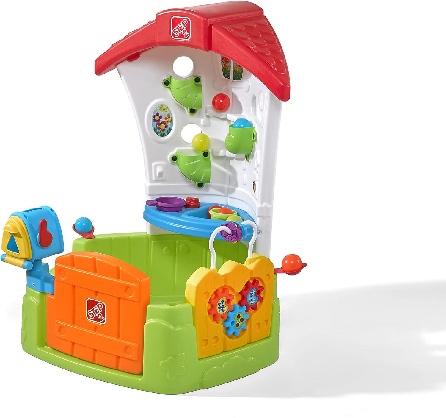 image:imageStep2 Toddler Corner House Kids Playhouse IndoorOutdoor Playset Play Gym with Kitchenette Includes 15 Piece Toy Accessories Made of Durable Plastic for Toddlers 1 Years Old