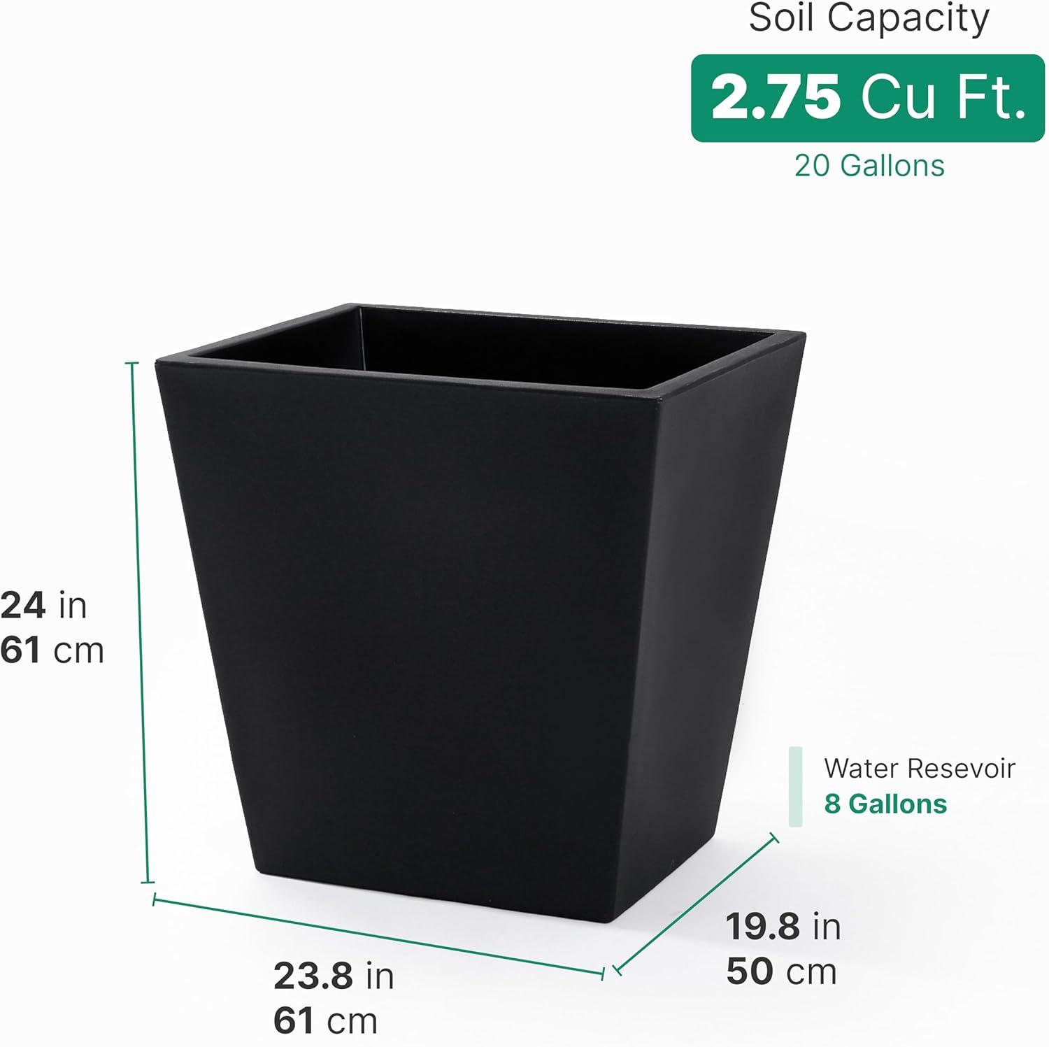 image:imageStep2 Tremont 20x24 Planter Large Planters for Outdoor Plants Gardening and Flower Pot for Patio or Porch Efficient Drainage Durable Plastic Black 2Pack