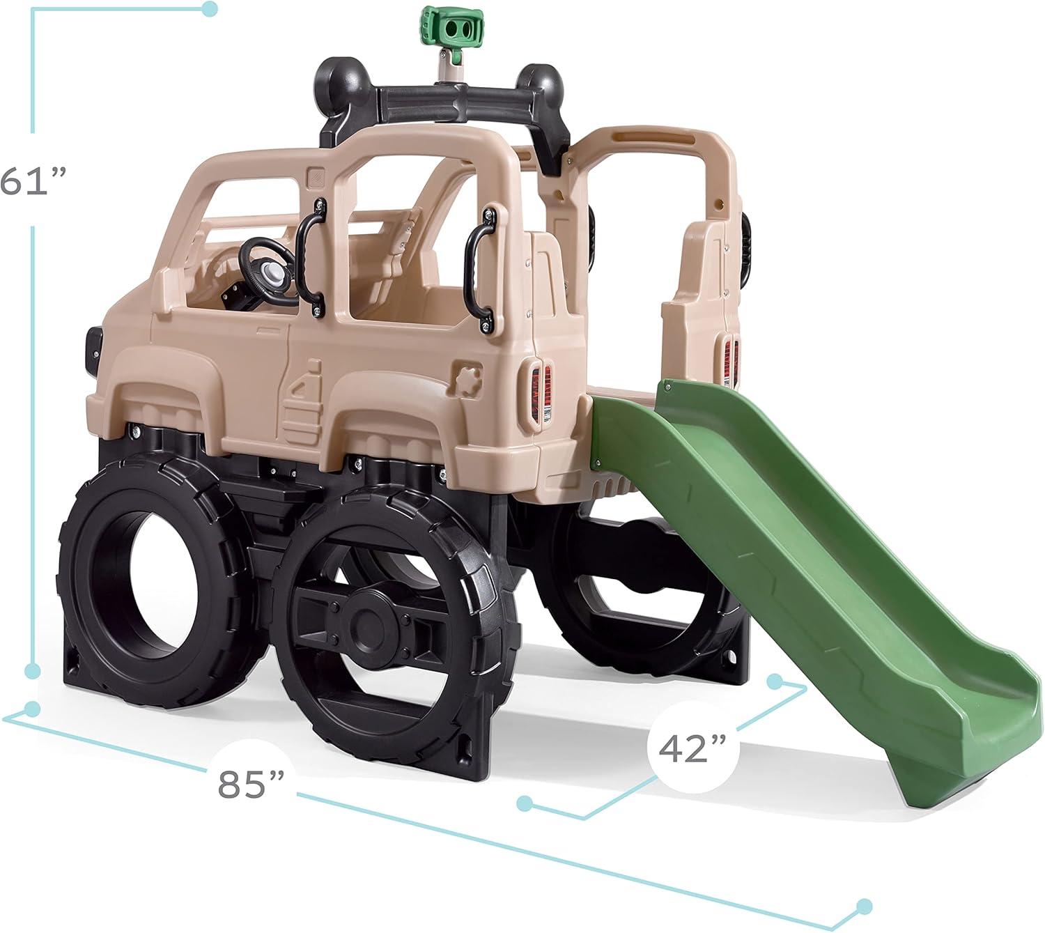 image:imageStep2 Truck Climber Kids Outdoor Playset Backyard Playground Set Slide amp Climbing Wall Outside Jungle Gym for Toddlers 25 Years Old