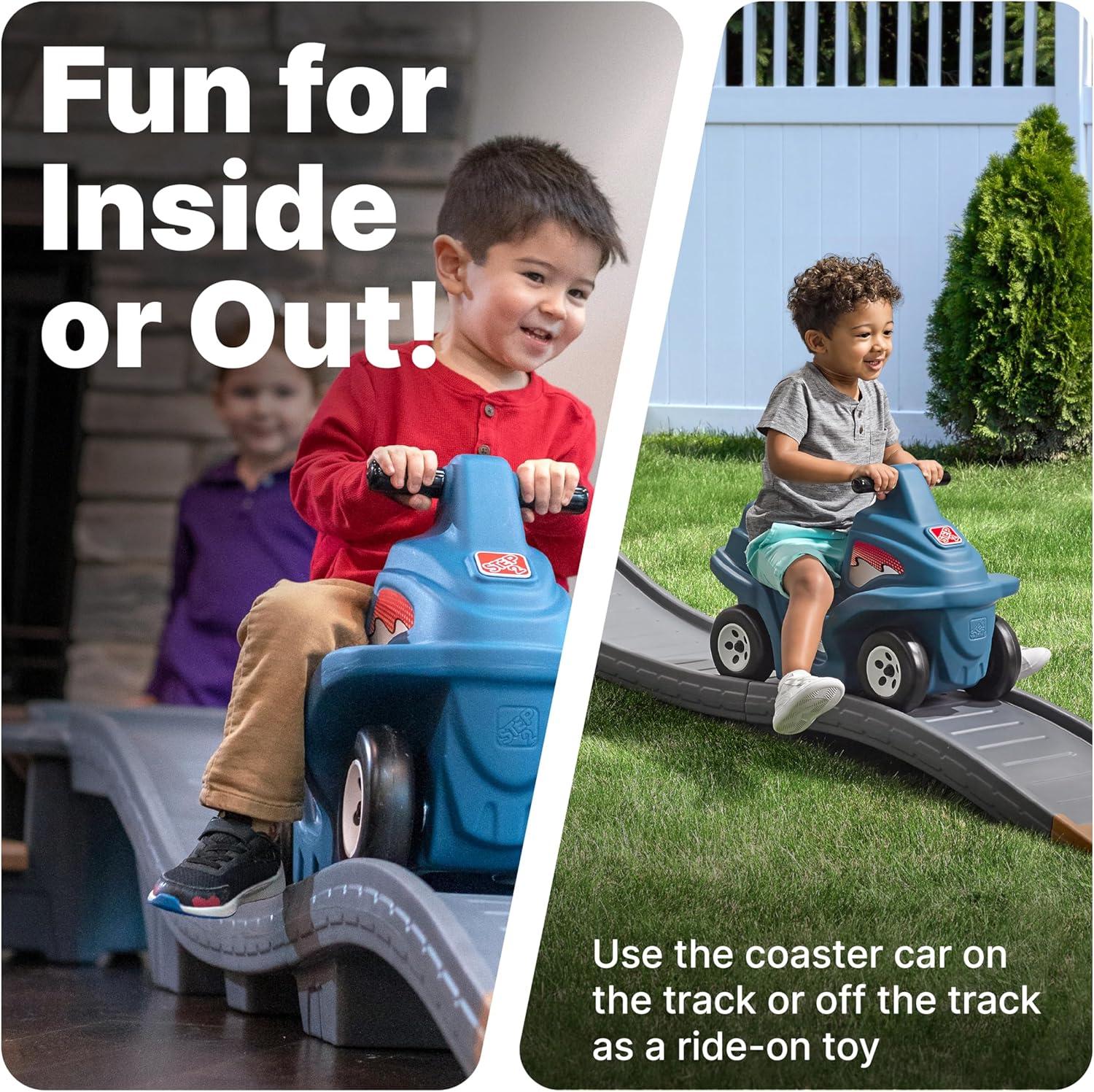 image:imageStep2 Up amp Down Roller Coaster Kids Ride On Toy Push Car IndoorOutdoor Playset Made of Durable Plastic Max Weight 50 lbs for Toddlers 25 Years Old Gray amp BlueGray Blue