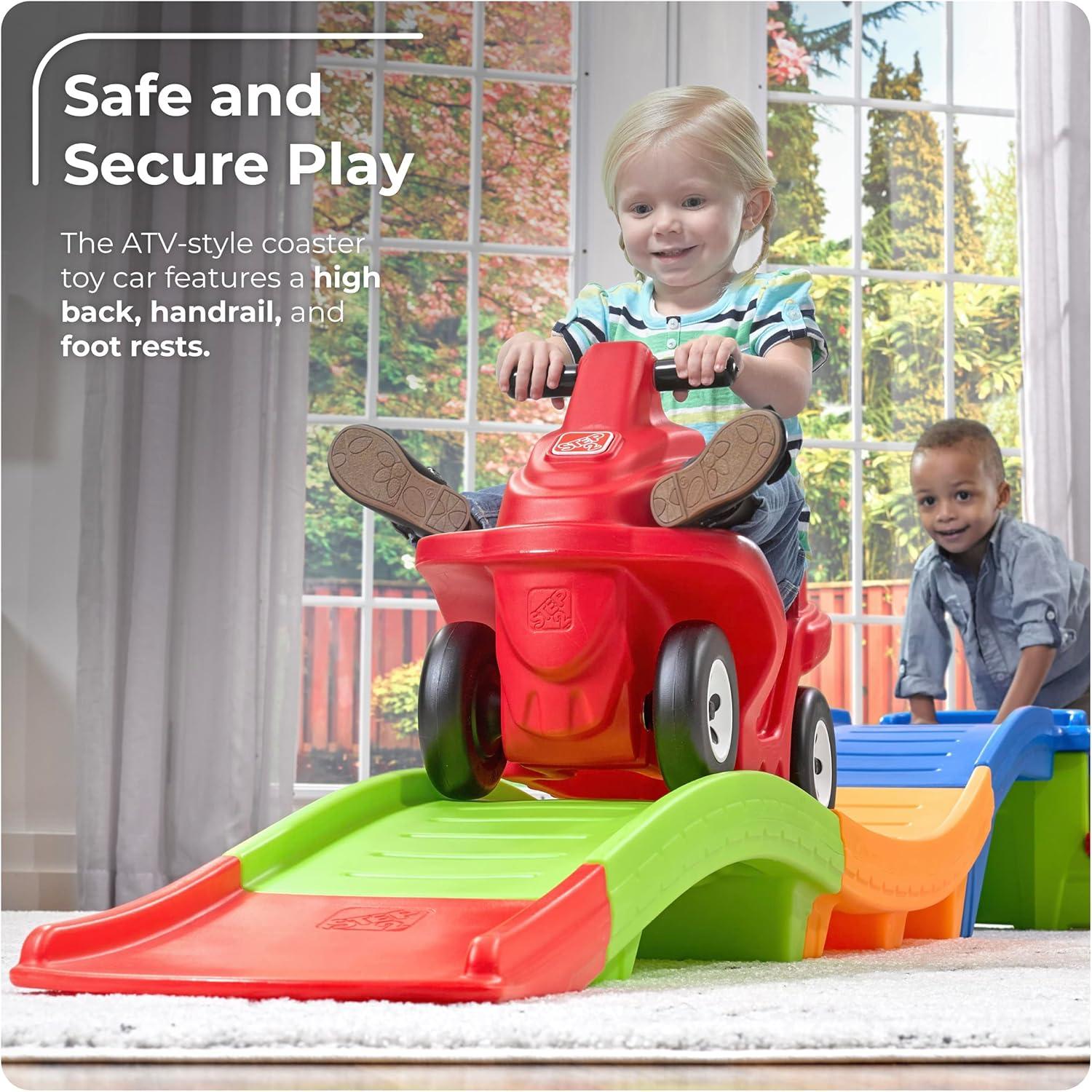 image:imageStep2 Up amp Down Roller Coaster Kids Ride On Toy Push Car IndoorOutdoor Playset Made of Durable Plastic Max Weight 50 lbs for Toddlers 25 Years Old Gray amp BlueMulticolor