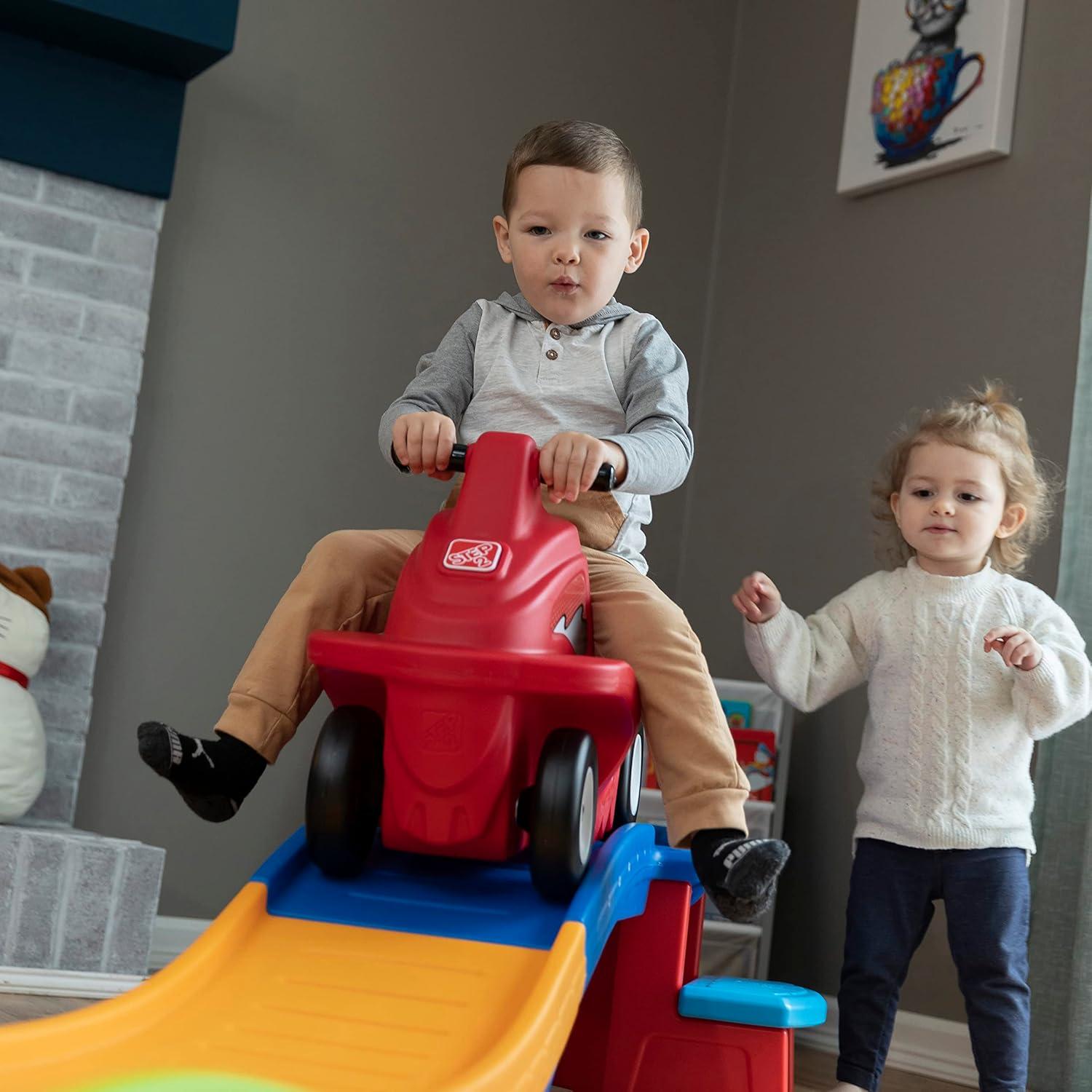image:imageStep2 Up amp Down Roller Coaster Kids Ride On Toy Push Car IndoorOutdoor Playset Made of Durable Plastic Max Weight 50 lbs for Toddlers 25 Years Old Gray amp BlueMulticolor
