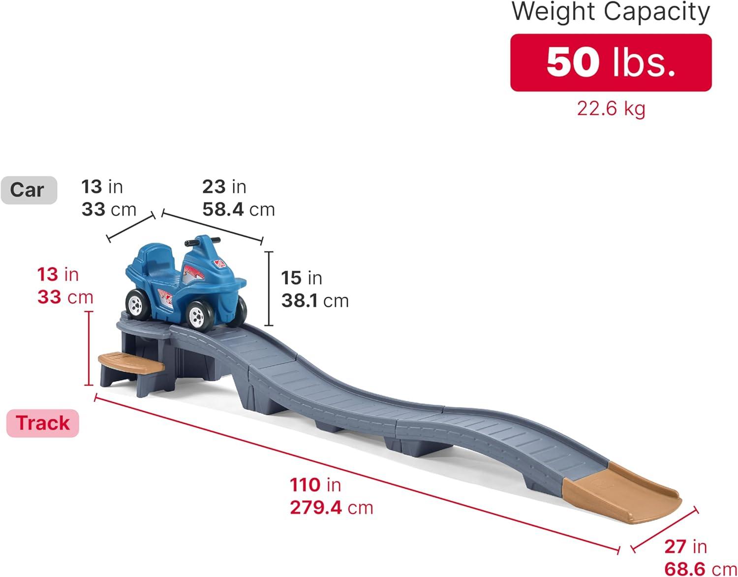 image:imageStep2 Up amp Down Roller Coaster Kids Ride On Toy Push Car IndoorOutdoor Playset Made of Durable Plastic Max Weight 50 lbs for Toddlers 25 Years Old Gray amp BlueGray Blue