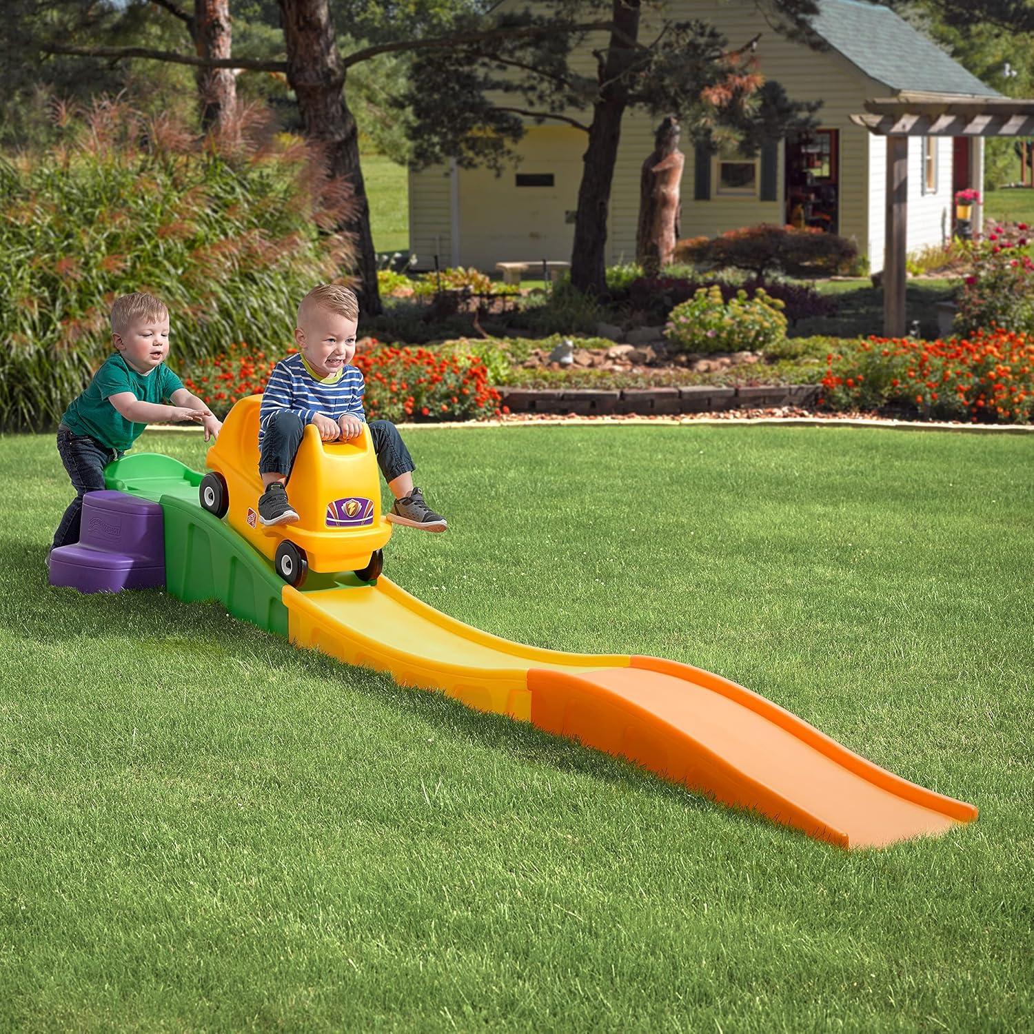 image:imageStep2 Up amp Down Roller Coaster Kids Ride On Toy Push Car IndoorOutdoor Playset Made of Durable Plastic Max Weight 50 lbs for Toddlers 25 Years Old Gray amp BlueMulticolor 2