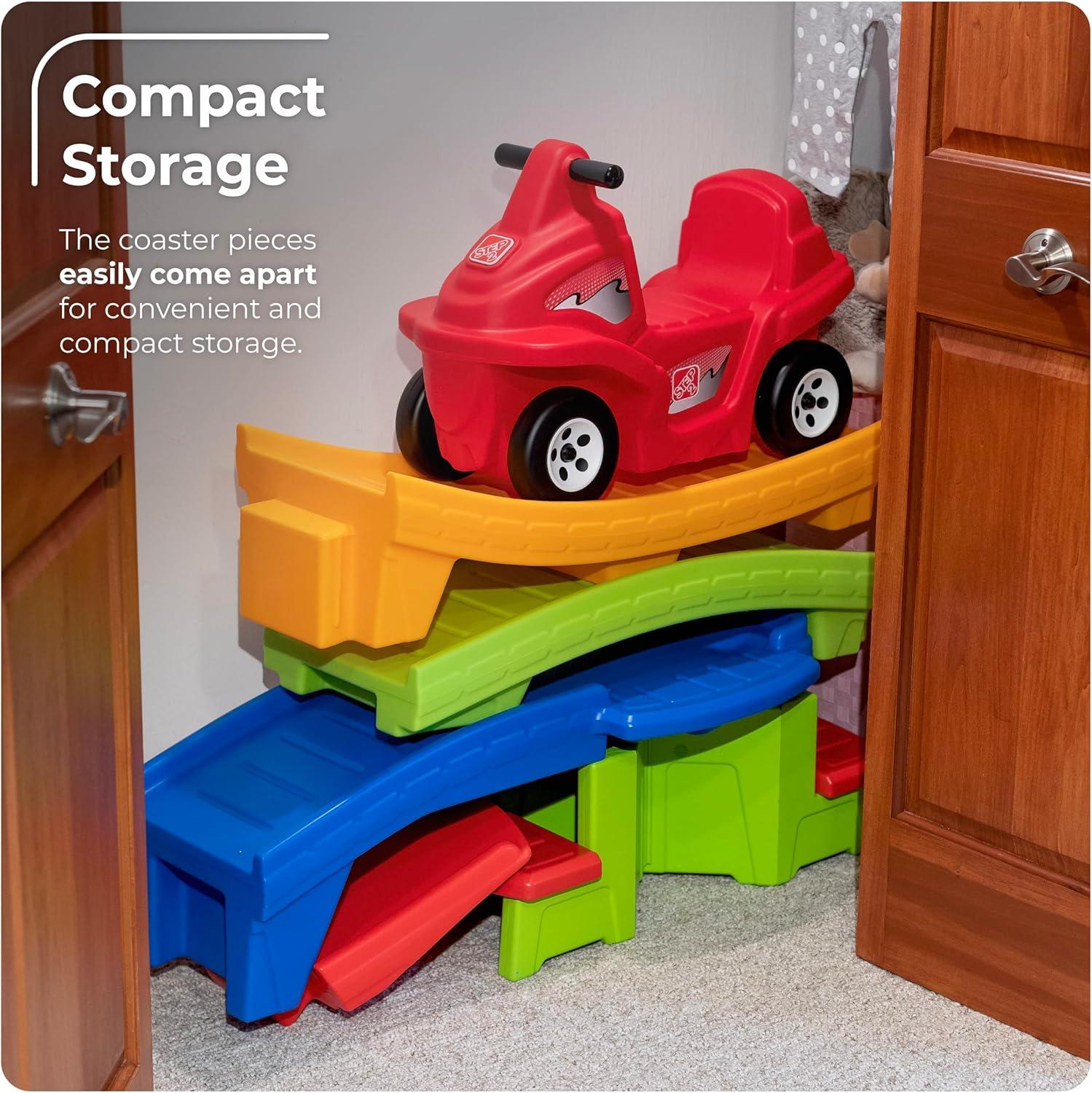 image:imageStep2 Up amp Down Roller Coaster Kids Ride On Toy Push Car IndoorOutdoor Playset Made of Durable Plastic Max Weight 50 lbs for Toddlers 25 Years Old Gray amp BlueMulticolor