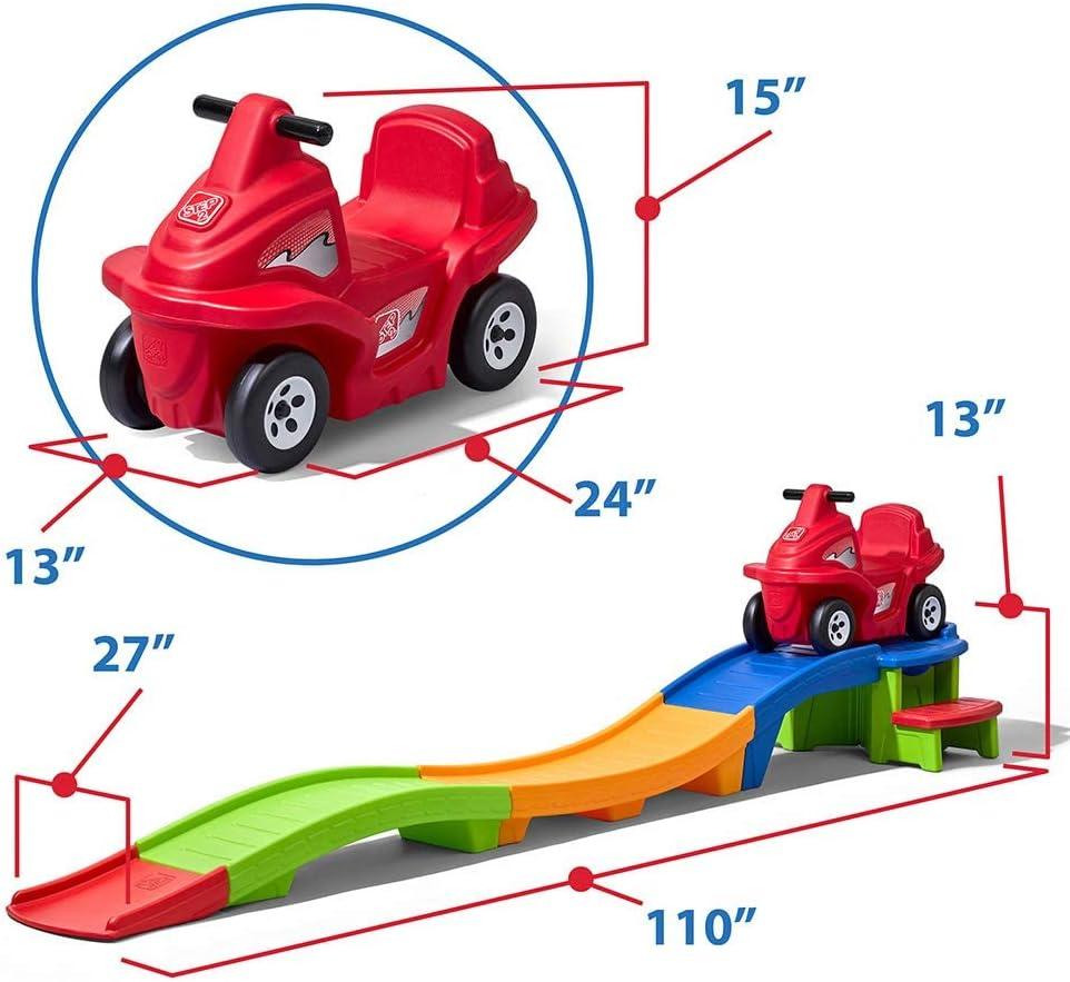 image:imageStep2 Up amp Down Roller Coaster Kids Ride On Toy Push Car IndoorOutdoor Playset Made of Durable Plastic Max Weight 50 lbs for Toddlers 25 Years Old Gray amp BlueMulticolor