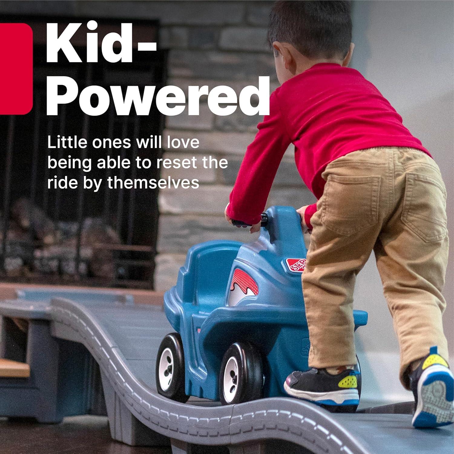 image:imageStep2 Up amp Down Roller Coaster Kids Ride On Toy Push Car IndoorOutdoor Playset Made of Durable Plastic Max Weight 50 lbs for Toddlers 25 Years Old Gray amp BlueGray Blue
