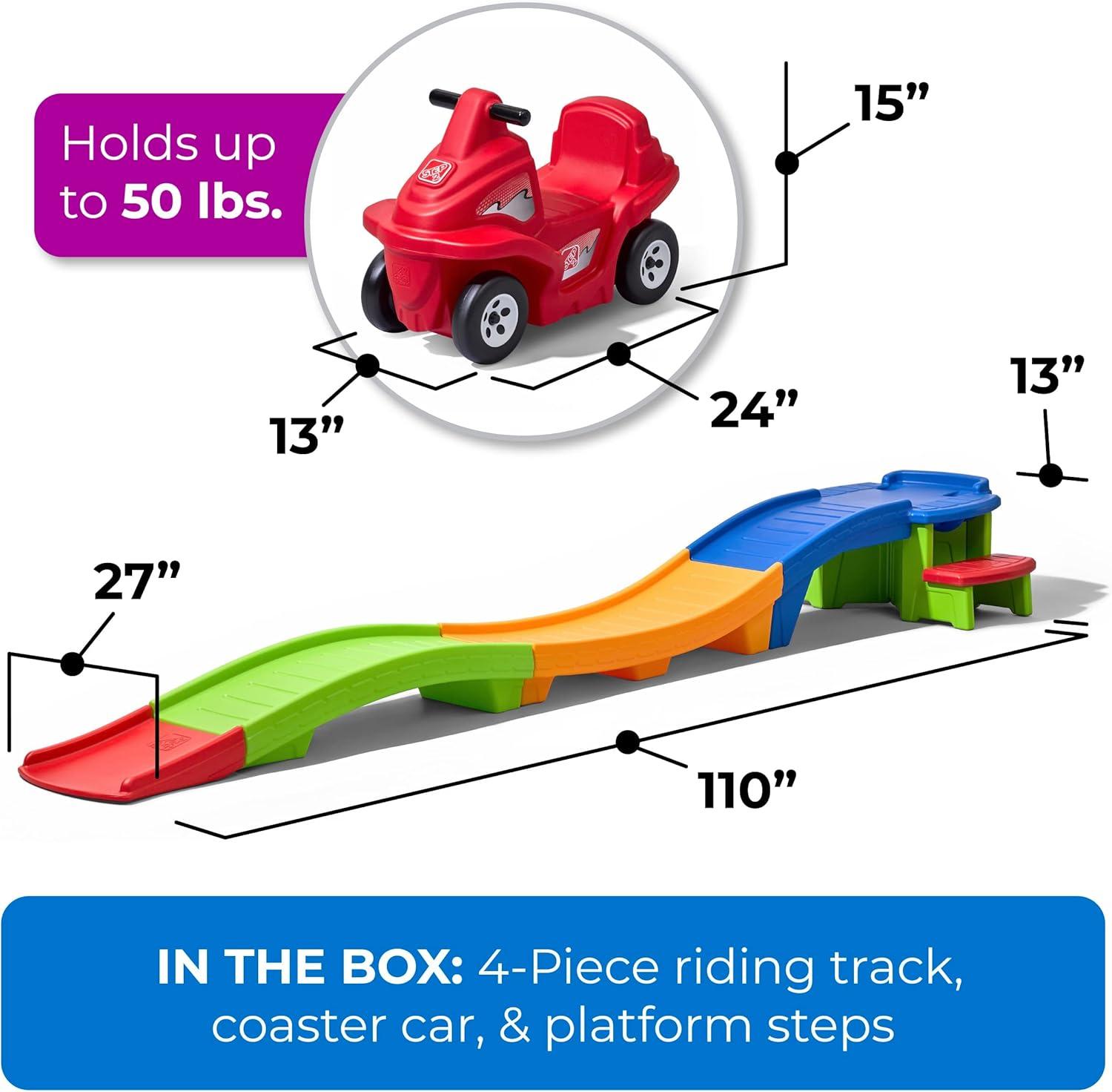 image:imageStep2 Up amp Down Roller Coaster Kids Ride On Toy Push Car IndoorOutdoor Playset Made of Durable Plastic Max Weight 50 lbs for Toddlers 25 Years Old Gray amp BlueMulticolor