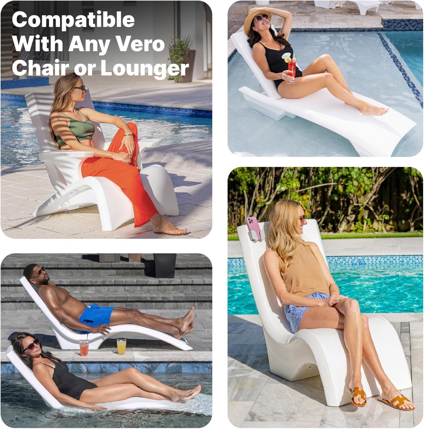image:imageStep2 Vero Pool Lounger 3Piece Accessories Set Pillow Cup Holder Phone Mount Compatible with Vero Collection BlueGray