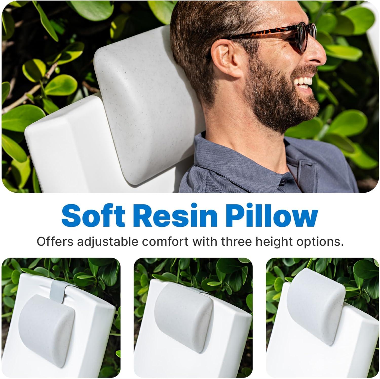 image:imageStep2 Vero Pool Lounger 3Piece Accessories Set Pillow Cup Holder Phone Mount Compatible with Vero Collection BlueGray