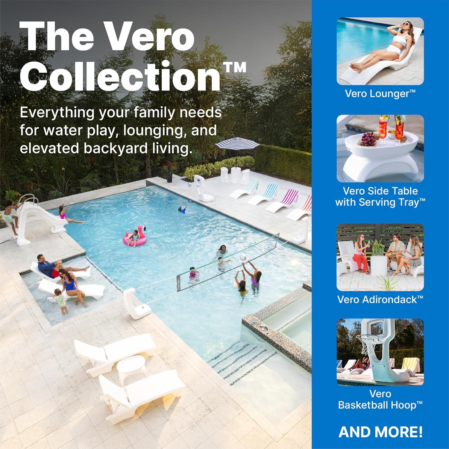 image:imageStep2 Vero Pool Slide OutdoorIndoor Waterproof Patio Furniture NonSlip Steps Hose Attachment Made of Durable Plastic 4 Feet White