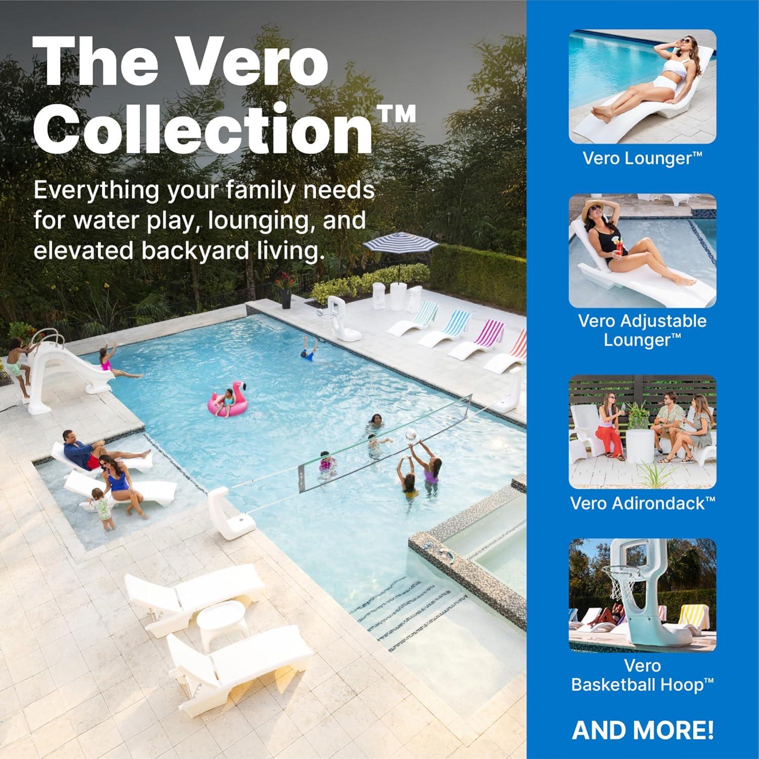 image:imageStep2 Vero Side Table with Serving Tray OutdoorIndoor Waterproof Patio Furniture Use in Pools Up to 9 Water or Poolside Ledge Made of Durable Plastic Integrated Weight System White