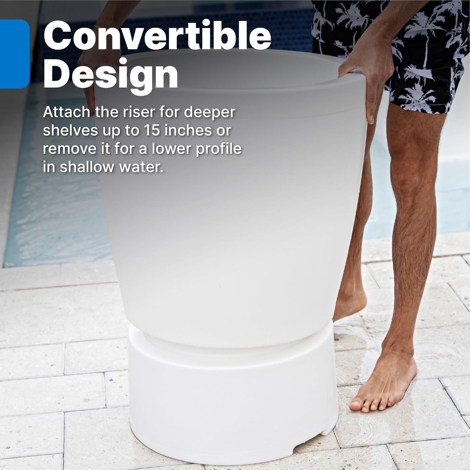 image:imageStep2 Vero inPool Shade Table Portable Pool amp Patio Furniture Doubles as Cooler Add Umbrella for Shade Waterproof White