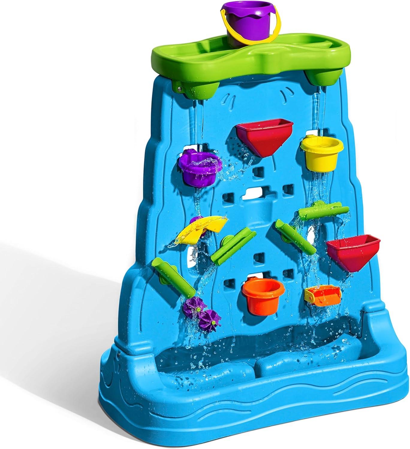 image:imageStep2 Waterfall Discovery Wall Kids DoubleSided Water and Sand Activity Sensory Table Summer Outdoor Toys 13 Piece Toy Accessories For Toddlers 15 Years Old