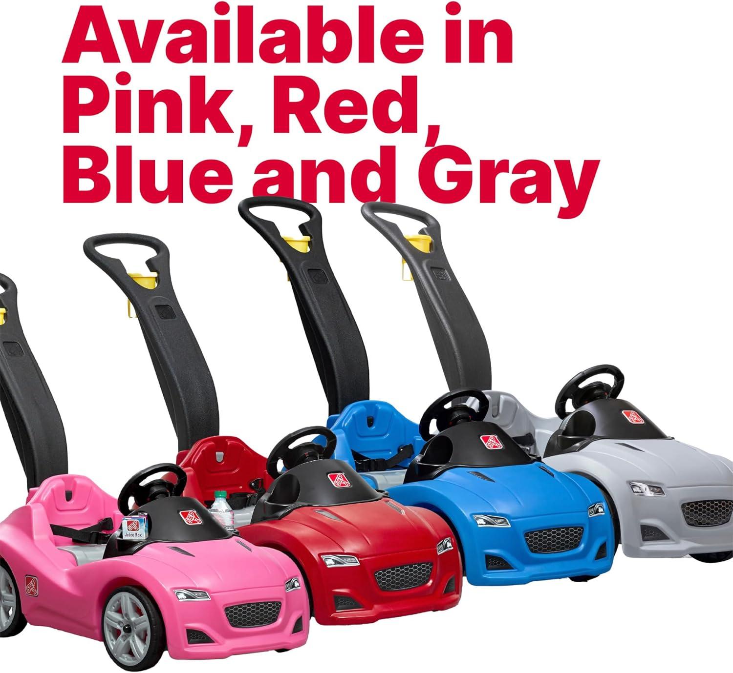 image:imageStep2 Whisper Ride Cruiser Kids Push Car Ride On Toy Stroller Substitute Includes Seat Belt amp Horn Made of Durable Plastic Max Weight 50 lbs For Toddlers 154 Years Old PinkPink