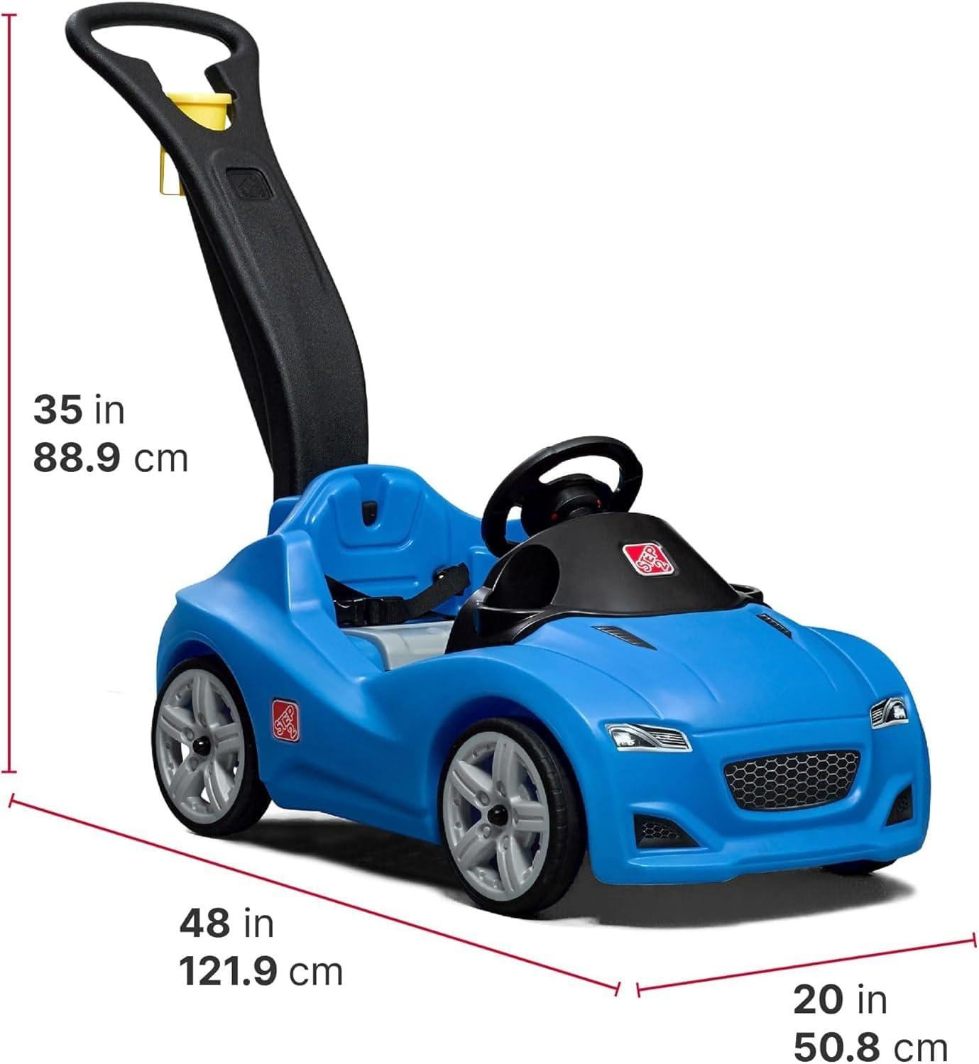 image:imageStep2 Whisper Ride Cruiser Kids Push Car Ride On Toy Stroller Substitute Includes Seat Belt amp Horn Made of Durable Plastic Max Weight 50 lbs For Toddlers 154 Years Old PinkBlue