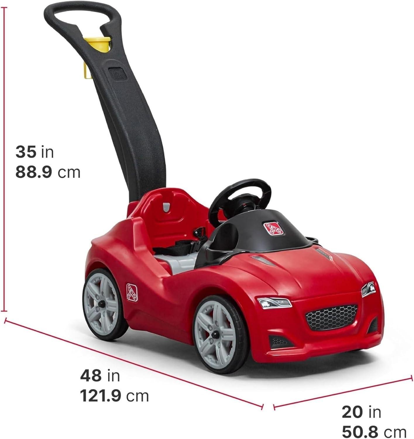 image:imageStep2 Whisper Ride Cruiser Kids Push Car Ride On Toy Stroller Substitute Includes Seat Belt amp Horn Made of Durable Plastic Max Weight 50 lbs For Toddlers 154 Years Old PinkRed