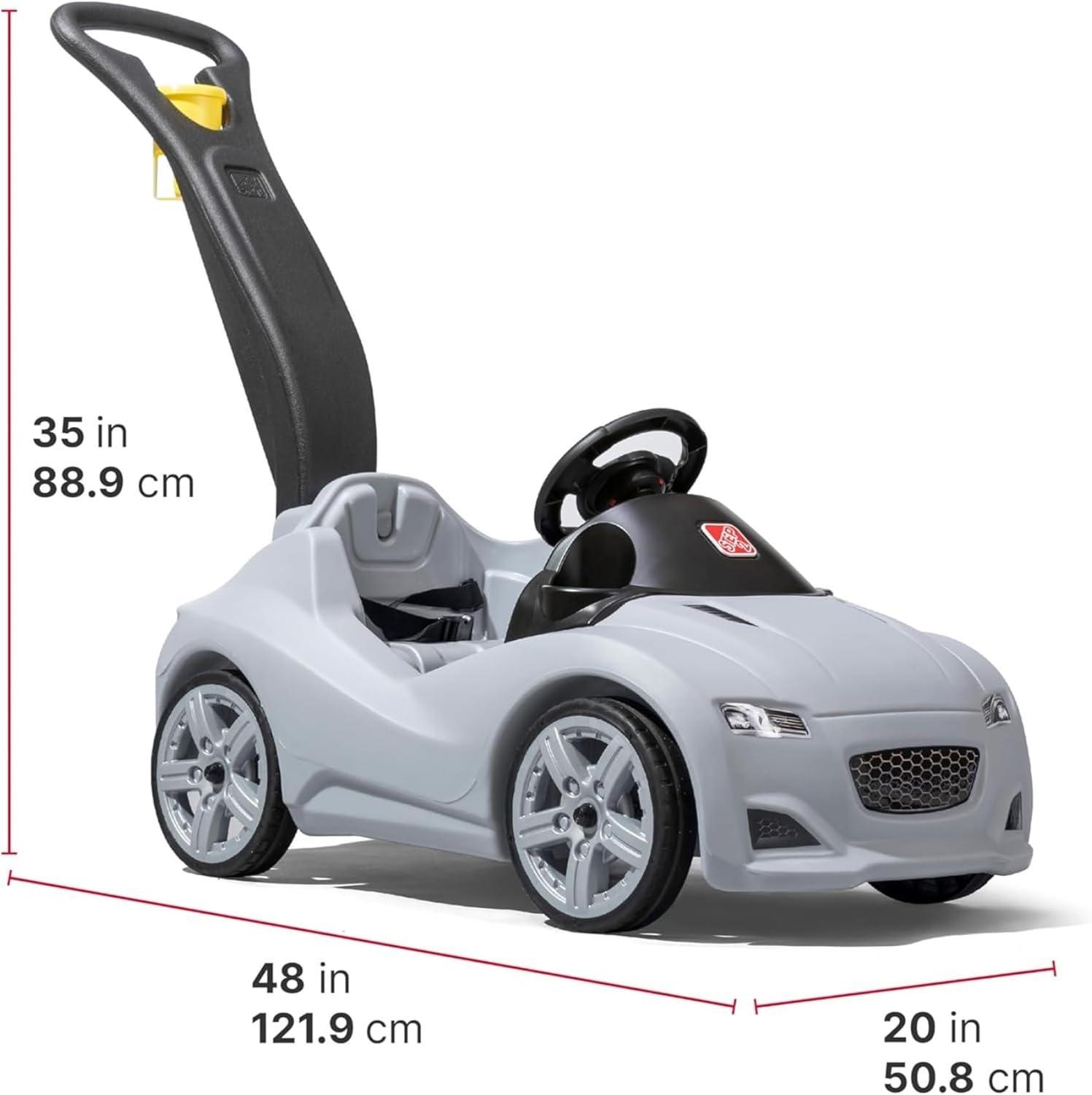 image:imageStep2 Whisper Ride Cruiser Kids Push Car Ride On Toy Stroller Substitute Includes Seat Belt amp Horn Made of Durable Plastic Max Weight 50 lbs For Toddlers 154 Years Old PinkGray