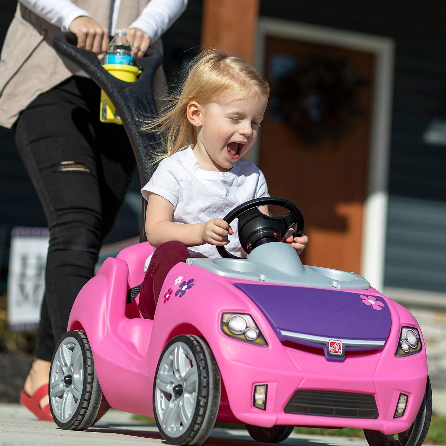 image:imageStep2 Whisper Ride II Kids Push Car RideOn Car with Seat Belt and Horn Toddlers and Preschoolers Ages 18 Months4 Years Max Weight 50 lbs Quick Fold Handle Stroller Alternative BluePink