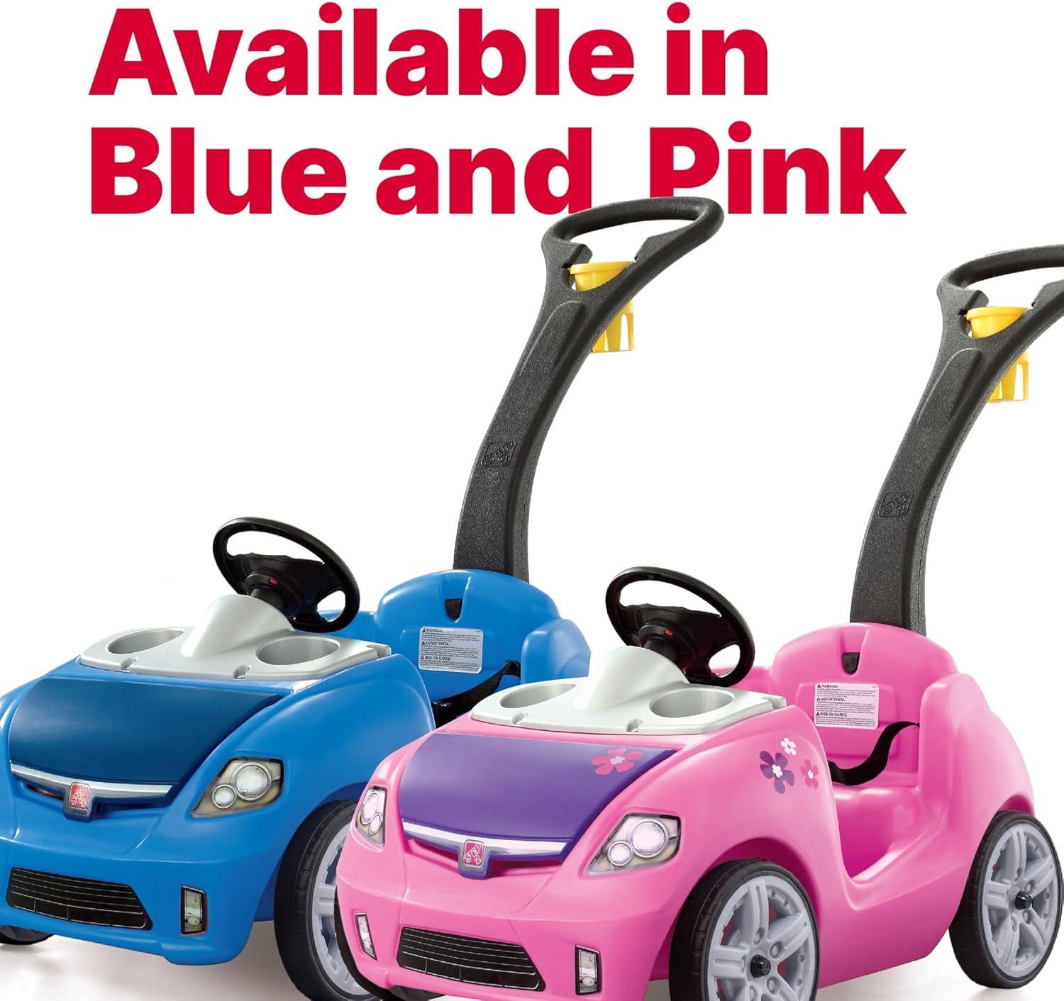 image:imageStep2 Whisper Ride II Kids Push Car RideOn Car with Seat Belt and Horn Toddlers and Preschoolers Ages 18 Months4 Years Max Weight 50 lbs Quick Fold Handle Stroller Alternative BlueBlue