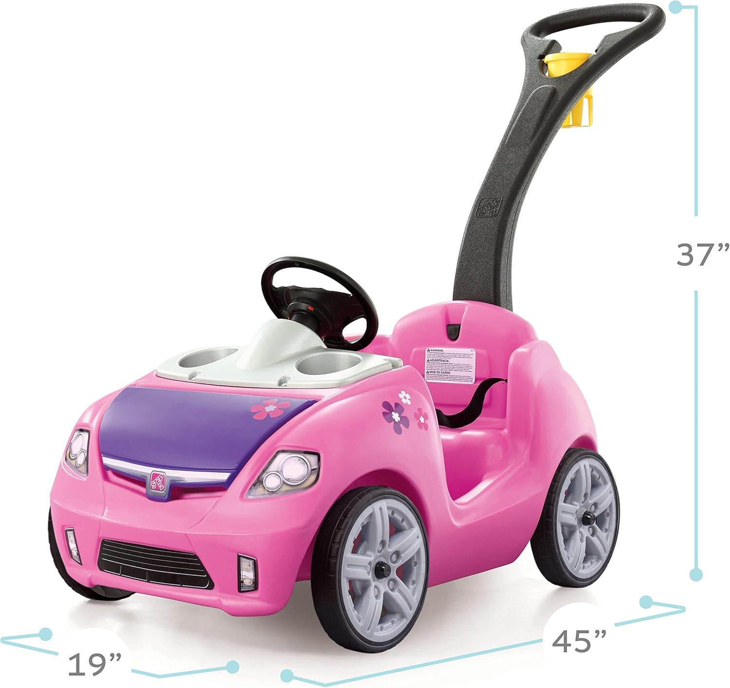image:imageStep2 Whisper Ride II Kids Push Car RideOn Car with Seat Belt and Horn Toddlers and Preschoolers Ages 18 Months4 Years Max Weight 50 lbs Quick Fold Handle Stroller Alternative BluePink